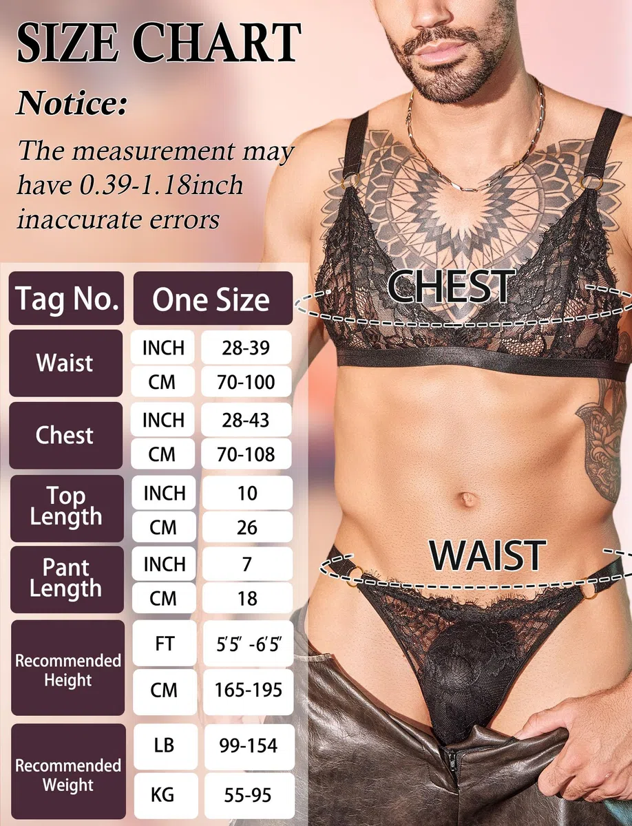 Completi Intimi Uomo Sissy Lingerie Sexy Hot Pizzo Reggiseno e Mutandine Biancheria Intima Crossdresser Gay Nightwear