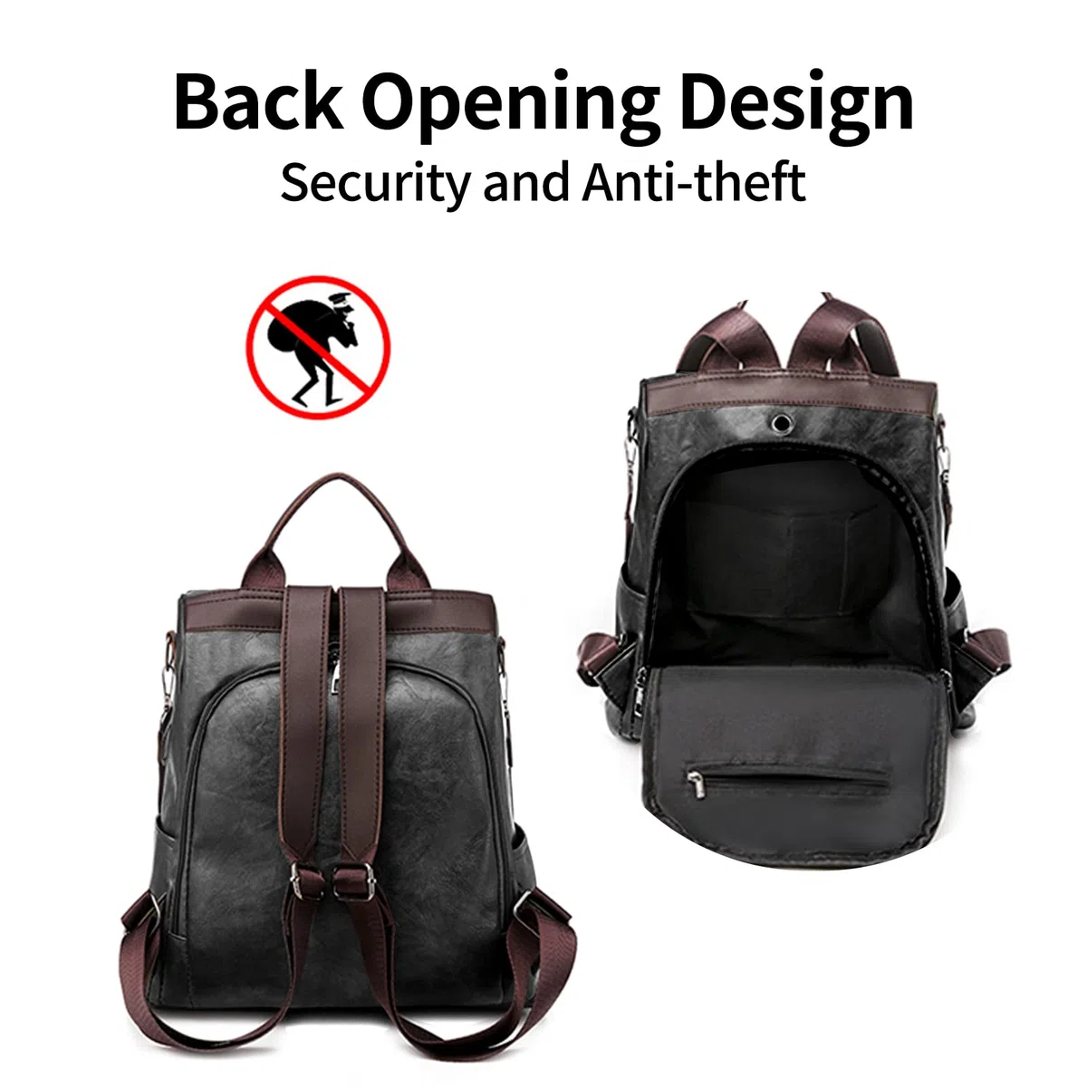 Zaino Donna Pelle Casual Antifurto: Borsa Zainetto Donna Piccola Elegante Impermeabile Daypack per Universitá Scuola Shopping Lavoro