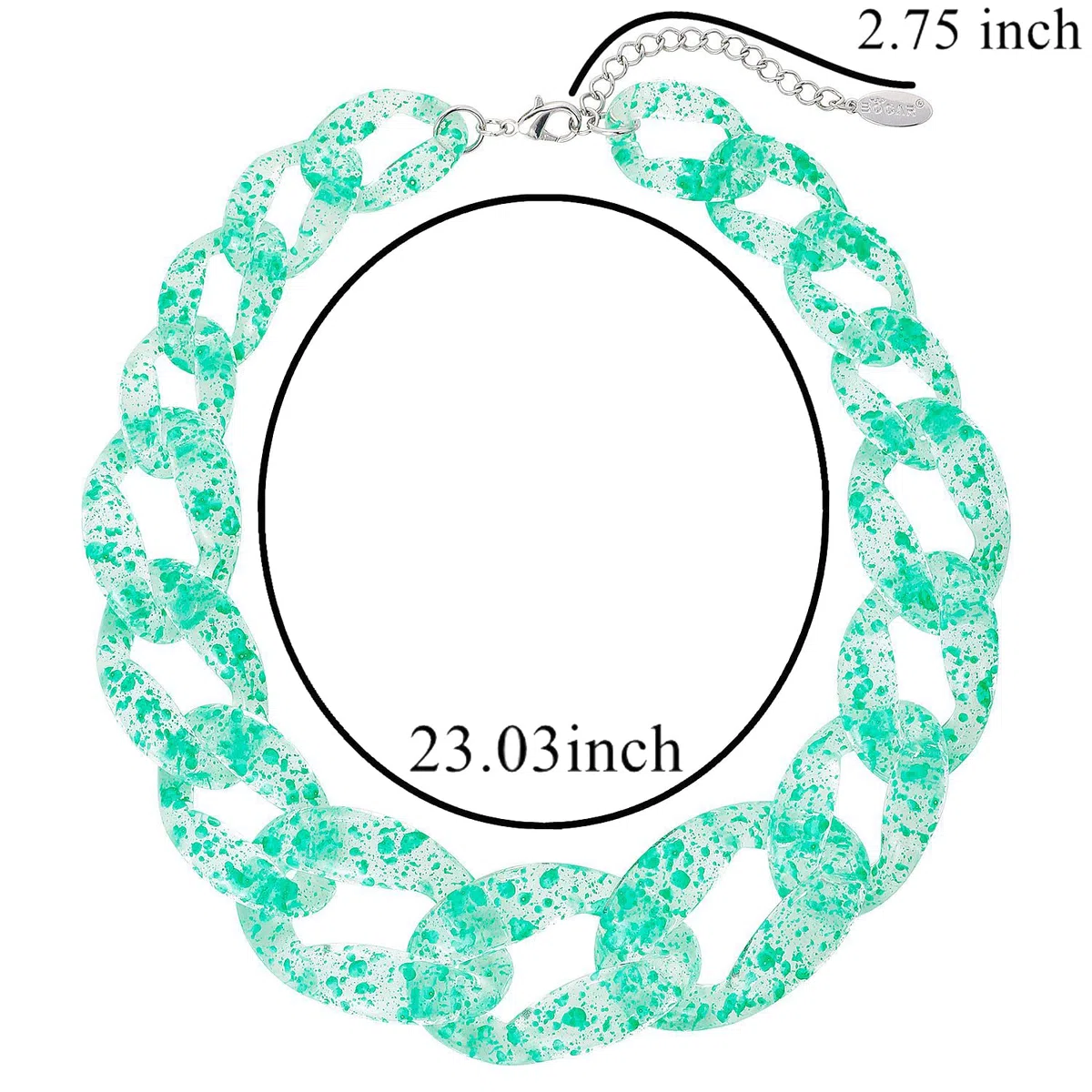 BOCAR Dichiarazione Chunky Fashion Costume Acrilico Perline Girocollo Cubo Link Catena Collana per Donne Regali