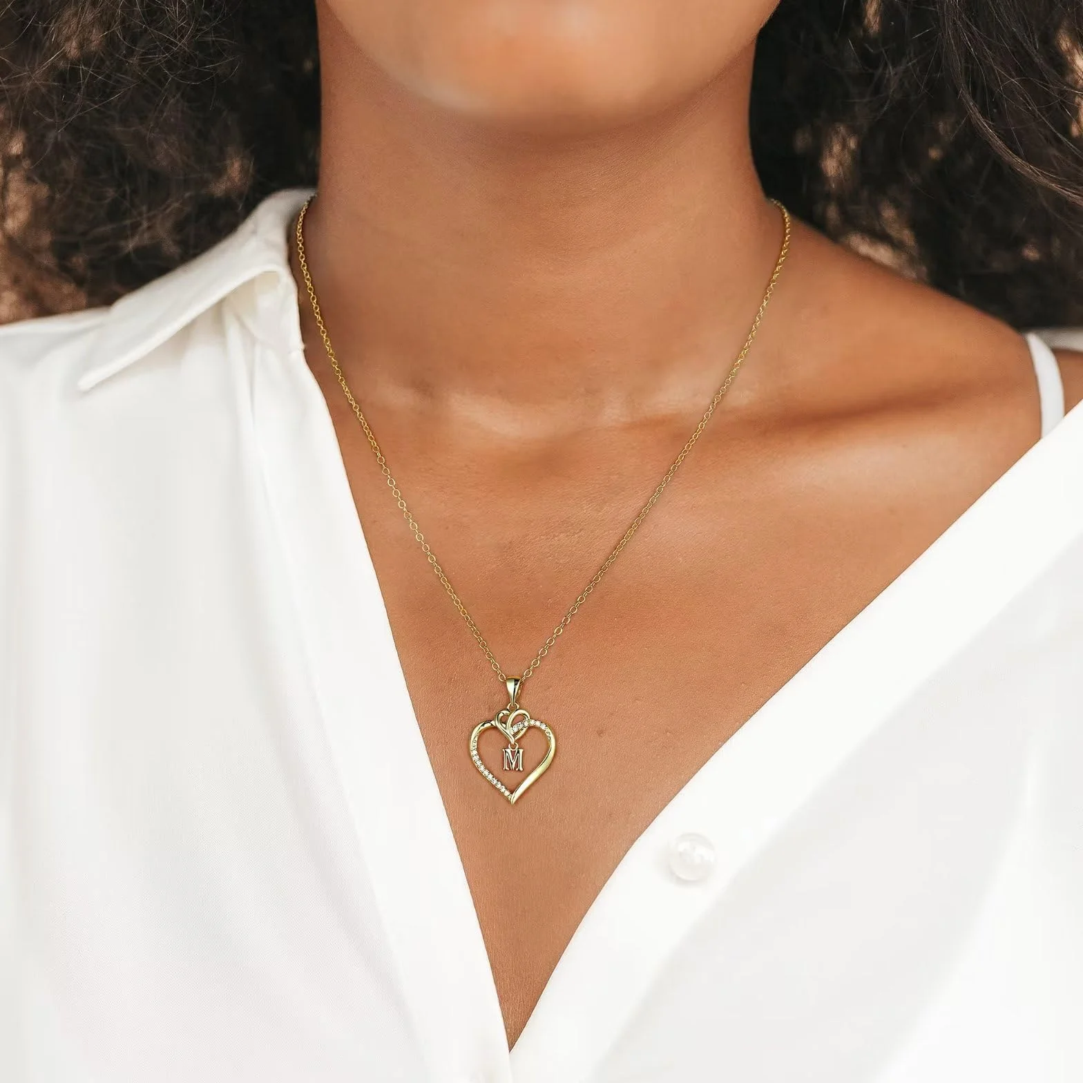 TINGN Collane con Iniziali a Cuore per Donne Ragazze, Collana con Ciondolo a Cuore Iniziale A-Z Placcato in Oro 14K Collana con Ciondolo a Cuore Delicato per Donne Ragazze Adolescenti Gioielli Regali