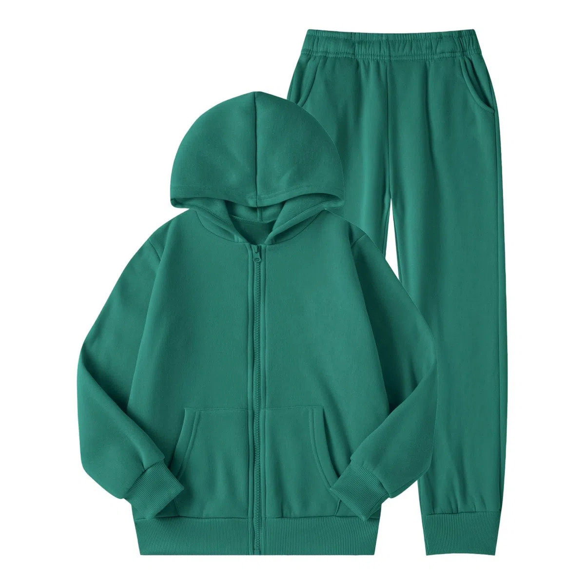 Fulidngzg Tuta Bambina Ragazza Invernale 3-14 Anni 2 Pezzi Felpa Pile con Zip Cappuccio e Pantaloni Sportiva Completo Ginnastica o Tennis Bambino Ragazzo Caldo Casual Elegante per Case All'Aperto