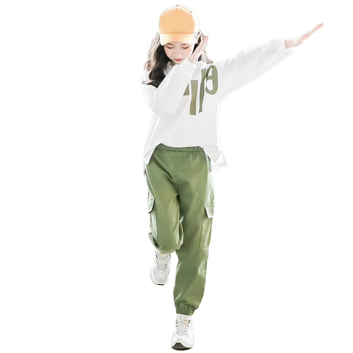 amropi 2 PCS Set Completo Ragazze Tuta a Righe Felpa Top + Denim Pantalonio per 3-14 Anni