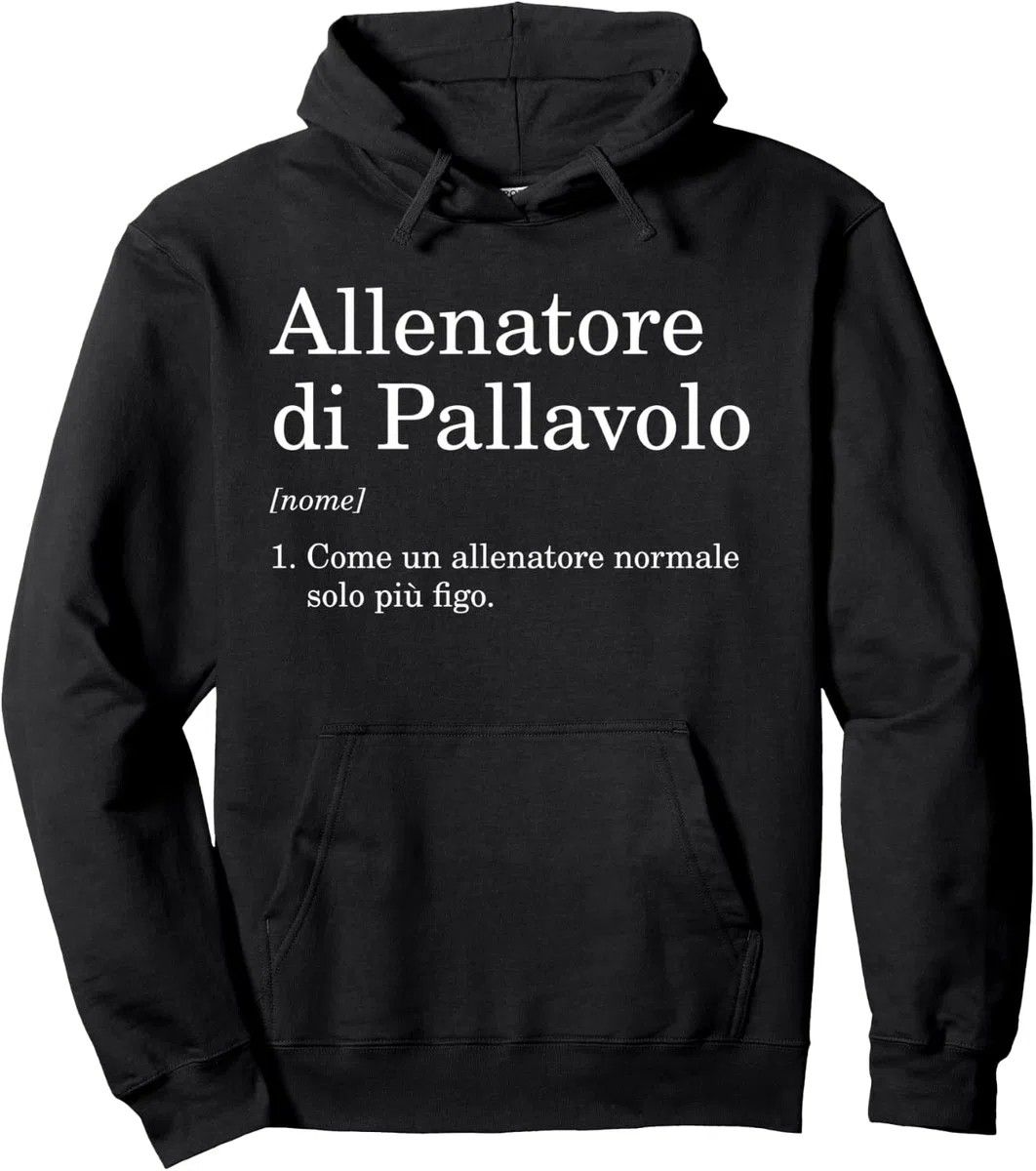 Allenatore Pallavolo Volley Divertente Felpa con Cappuccio