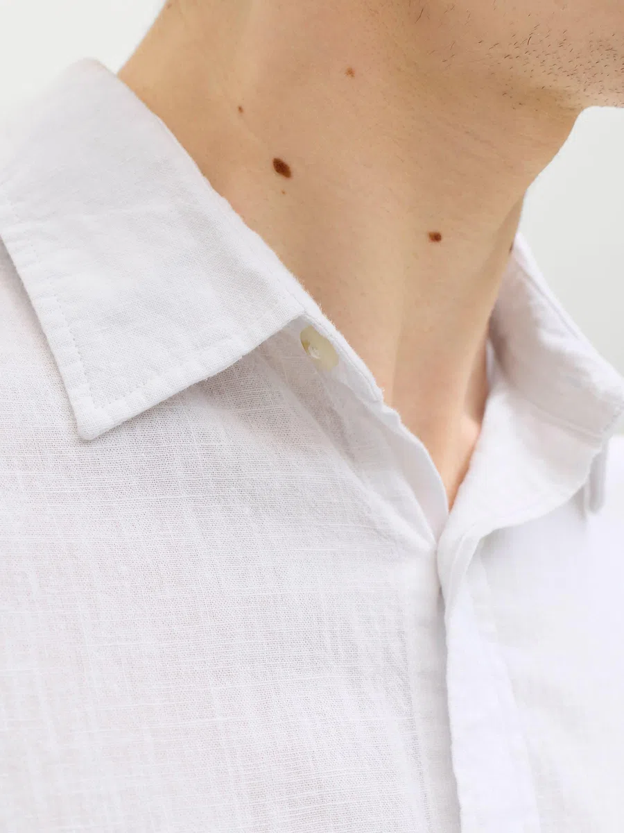 JACK & JONES Jjesummer Linen Blend Shirt L/S SN Uomo