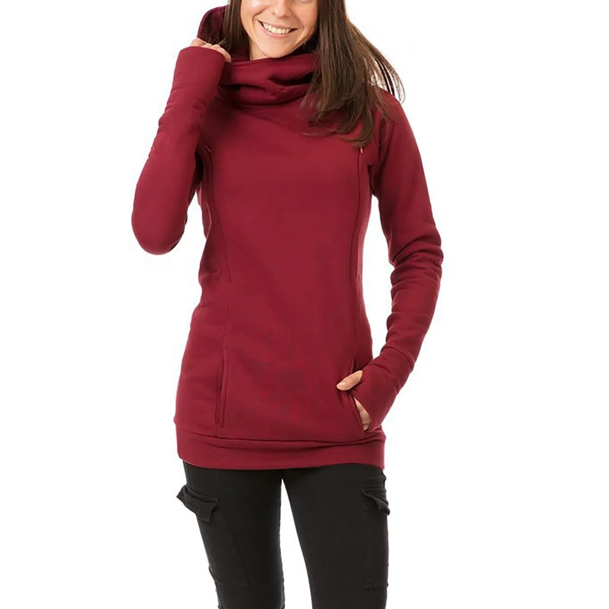 Generisch Maglione premaman da donna con maniche lunghe e cappuccio per l'allattamento, felpe e tessuti gravidanza vestito invernale
