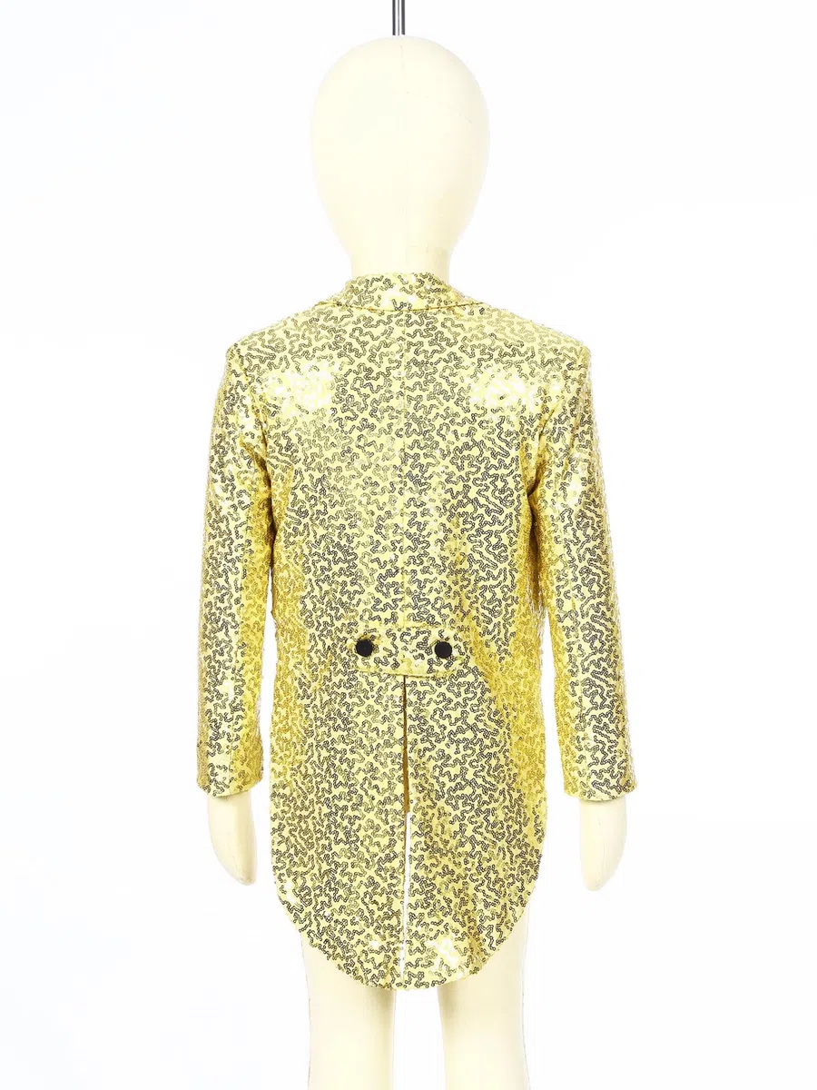 Aislor Bambini Giacca Jacket con Paillettes Giacche da Smoking Cappotto Brillantini Blazer Giacca a Coda di Rondine Costume di Festa in Maschera Carnevale Halloween
