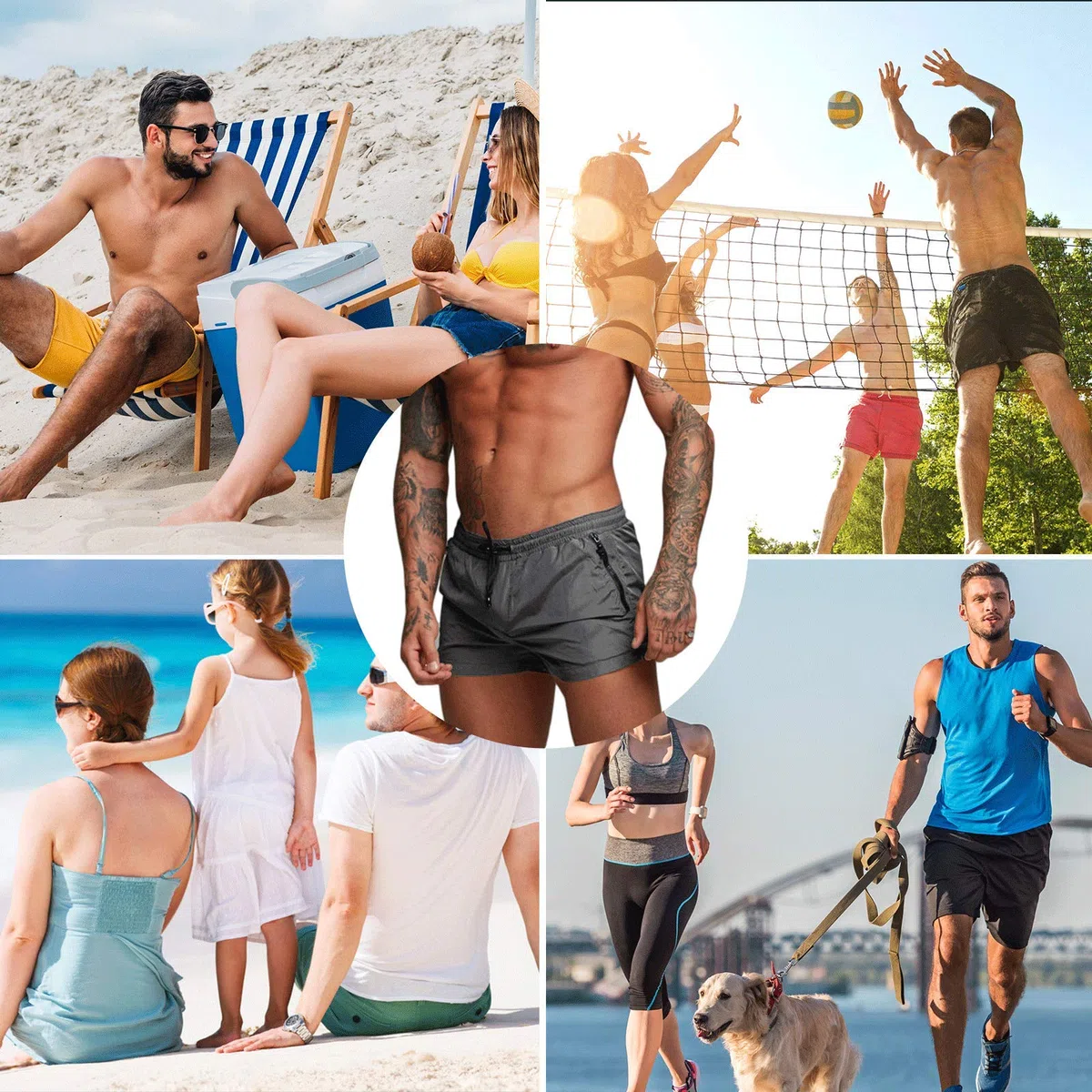 EDOTON Pantaloncini Sportivi, Uomo Slip da Bagno per Surf Hotspring sulla Spiaggia