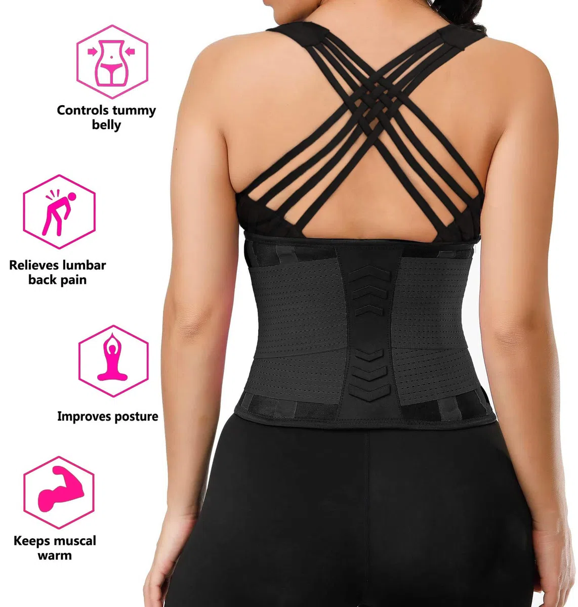 YIANNA Donna Fascia Addominale Dimagrante Corsetto Regolabile Snellente Cintura Pancia Piatta Sport Waist Trainer