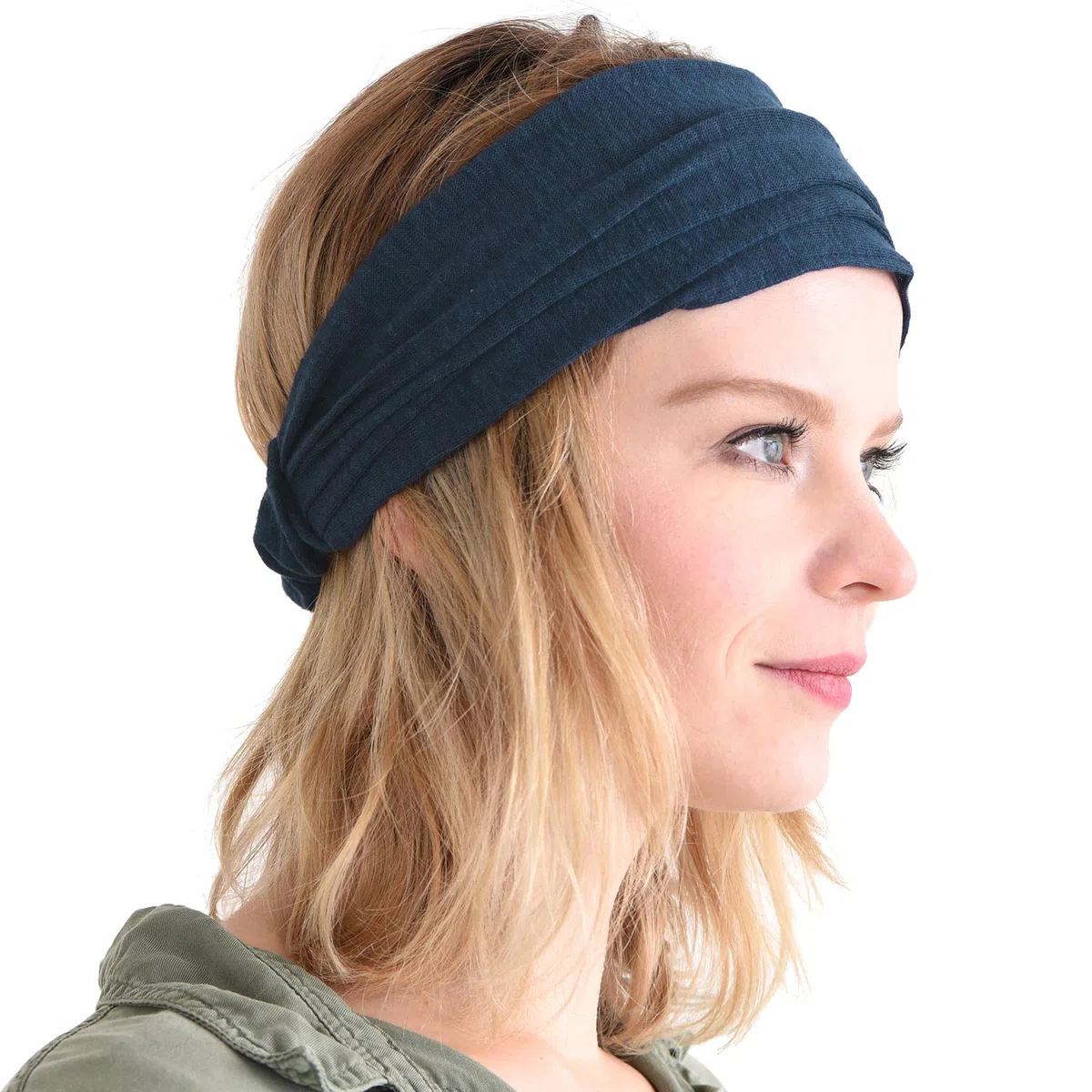 CHARM Fascia Capelli Uomo Sport - Fasce Capelli Donna Bandana Lino Testa Sportiva Elastica Moda Giapponese