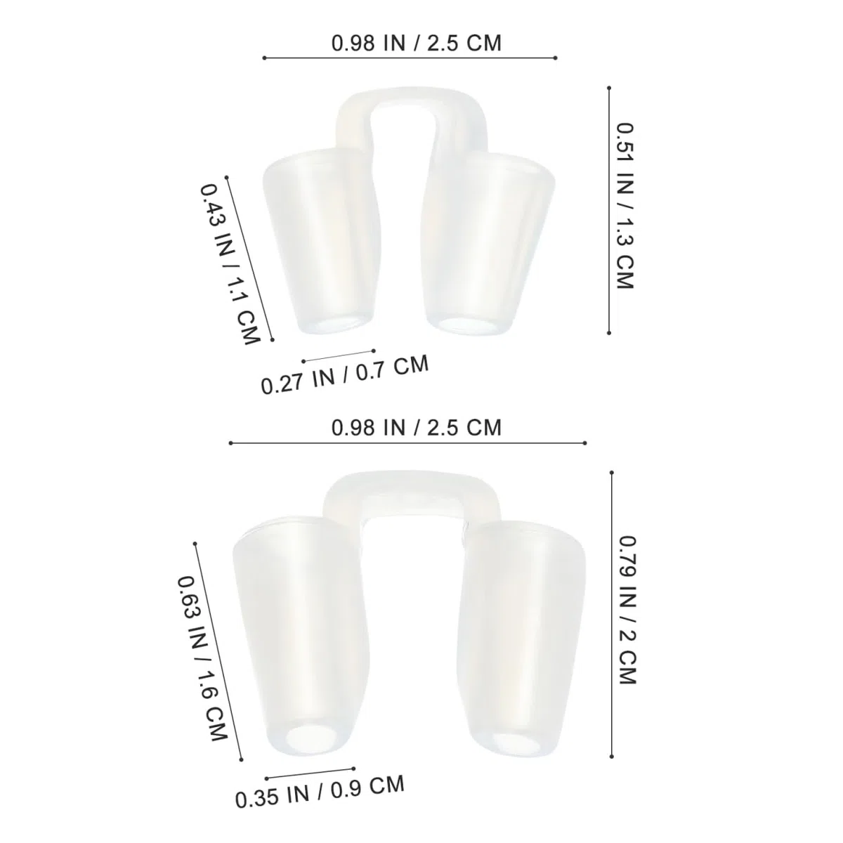 Baluue 2 supporti per narici per rinoplastica, supporto interno per naso, in silicone, per recupero post-intervento chirurgico e prevenzione della deformazione