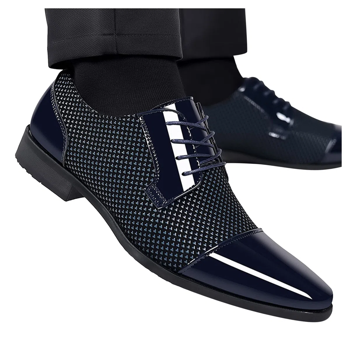 Scarpe Derby Uomo Verniciata Cuoio Derby Elegante Scarpette Uomo Sera in Pelle Vintage Scarpe Vernice Classiche Formale Lavoro Brogue Scarpe Sposo Cerimonia Comode Casual Uomo Scarpe