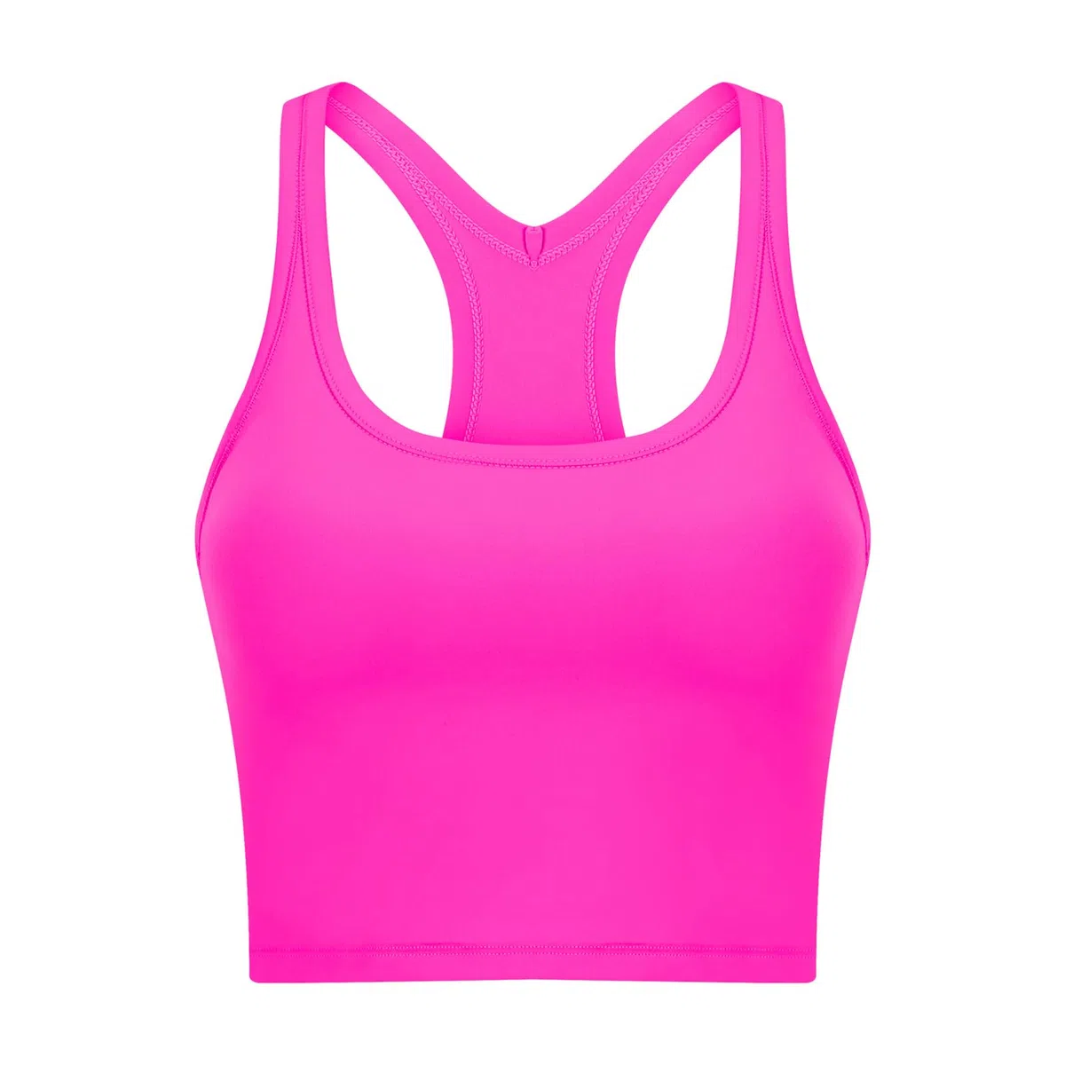 Onewus Top da yoga corto da donna con reggiseno integrato, canotta sportiva