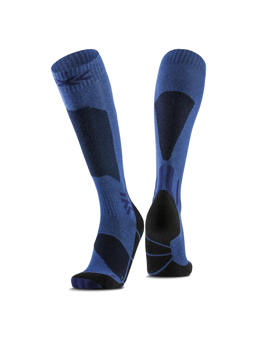 X-Socks Ski Discover OTC – Calze da Sci ad Alte Prestazioni per Comfort e Supporto, O-Ring Bandage per Stabilità – Ideale per Sci, Snowboard e Sport Invernali - Viola profondo/Sabbia chiaro, 45-47