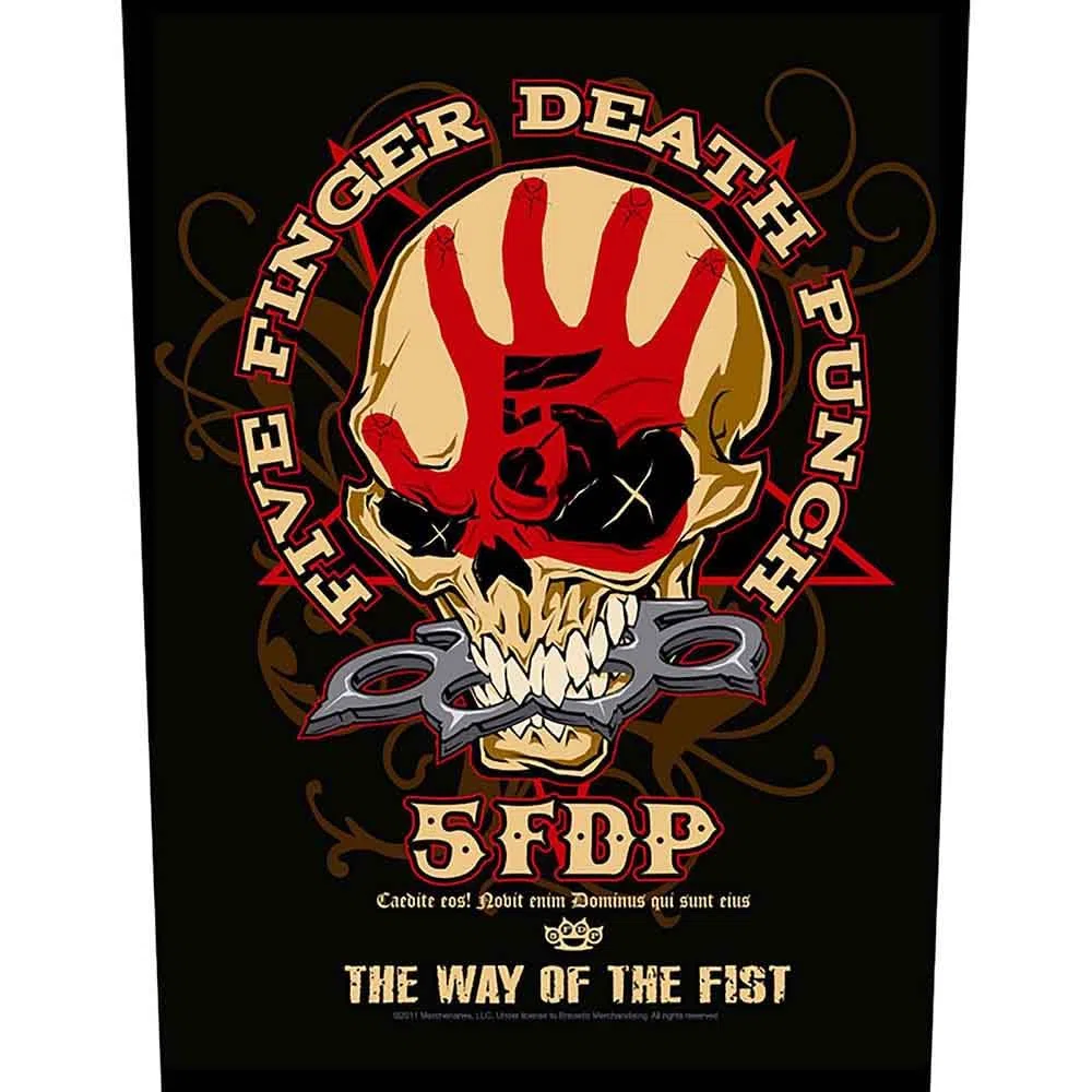 Five Finger Death Punch Patch Indietro Way Of The Fist Logo Ufficiale 36Cm X Size One Size