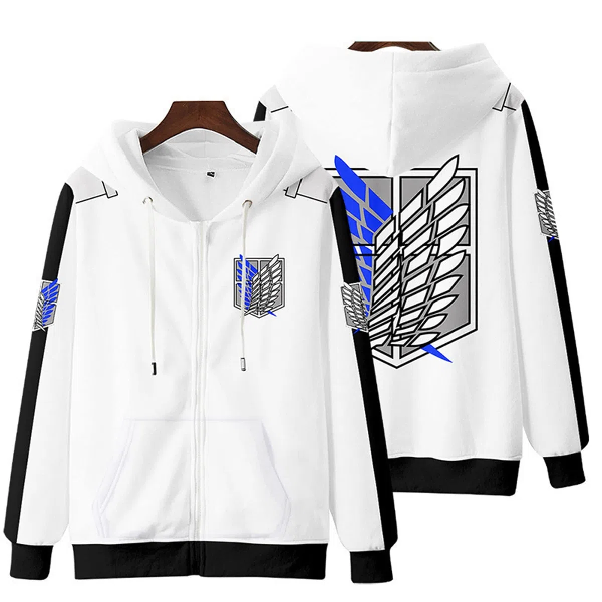 AOT Felpa con Cappuccio da Uomo Harajuku Anime Stampato in 3D Felpa Fashion Zip Up Manica Lunga Shingeki No Kyojin Streetwear Unisex