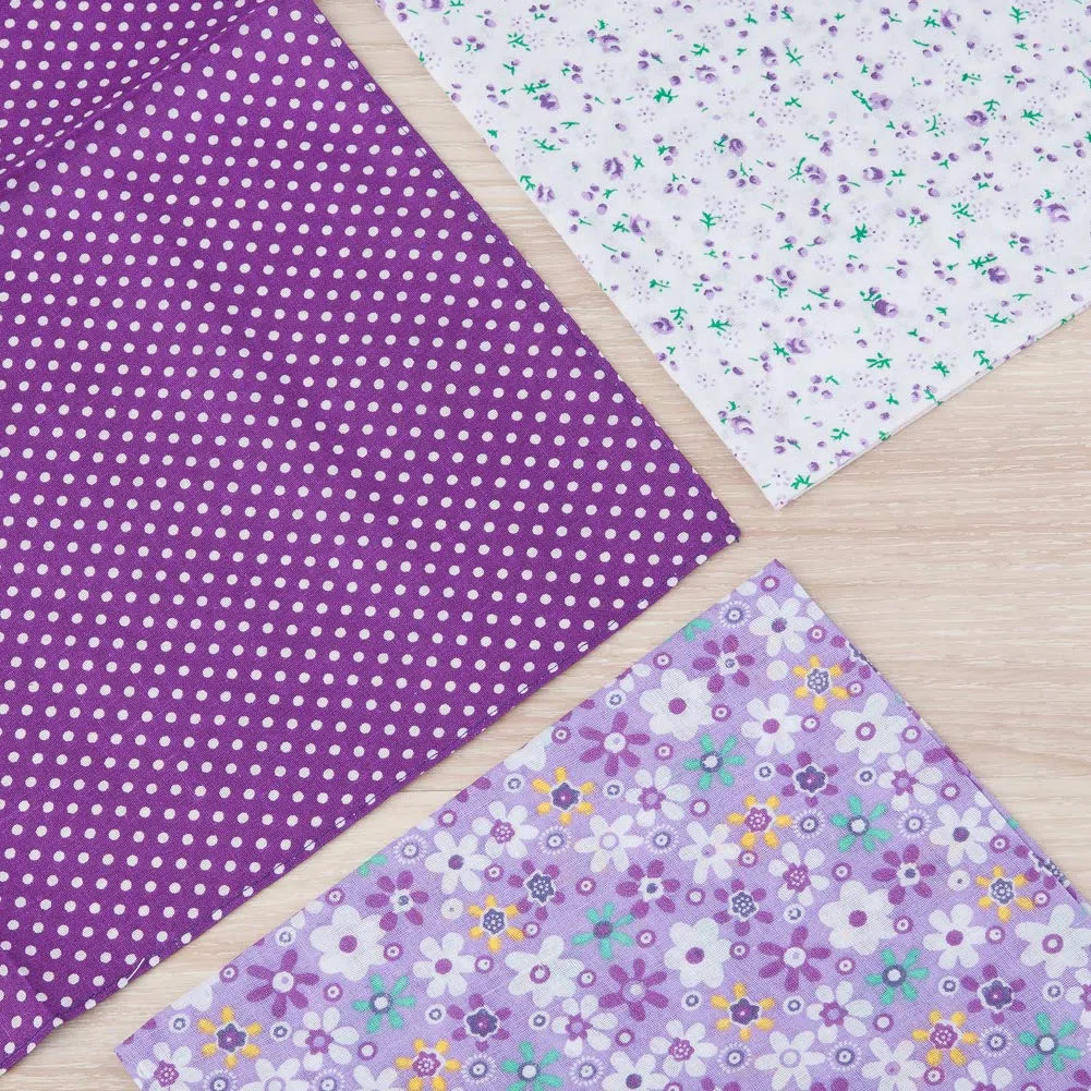 HOULIFE Fazzoletti da donna con fiori in puro cotone viola, per uso quotidiano, 5/10 pezzi, 36 x 36 cm, regalo per la festa della mamma