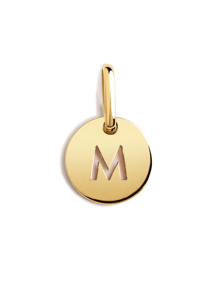 SINGULARU - Mini Medallion Letter. Ciondolo con Iniziale in Argento Sterling 925 con Finitura Placcata Oro 18Kt. Abbinabile con Collana. Gioielli per Donna. Lettera A-Z