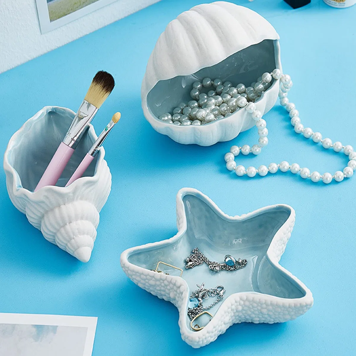 Disoza Mare Conchiglia Vassoio Gioielli Vassoio Decorativo Stella Marina 21 * 19 * 4cm Gioielli Vassoio Decorativo Vassoio In Ceramica Chiave Vassoio Di Stoccaggio Piatto Dessert Piatto Porcellana