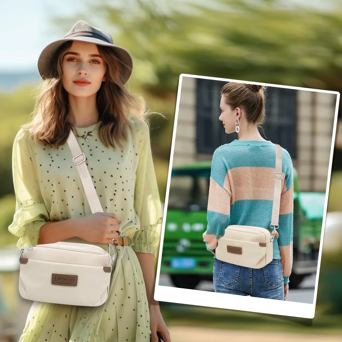 REETEE Borsa Tracolla Donna Nylon Impermeabile Crossbody Bag Donna Piccola Borsa a Tracolla Spalla Donna con Tracolla Regolabile Borsetta Moda Borse Spalla per Shopping Lavoro Viaggio