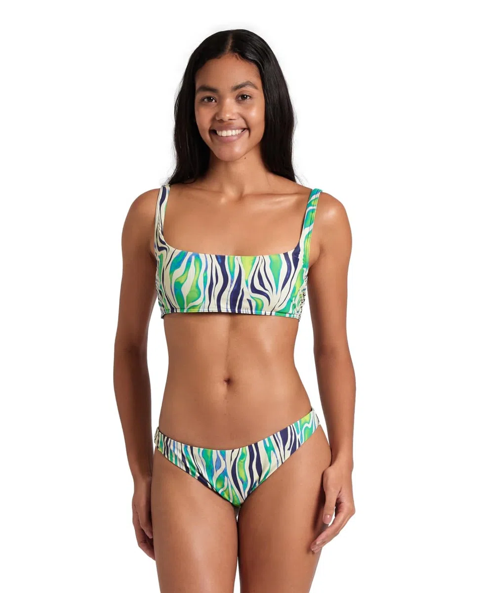 Arena Women's Arena Water Print Bikini Bralette Due Pezzi Donna (Pacco da 1)
