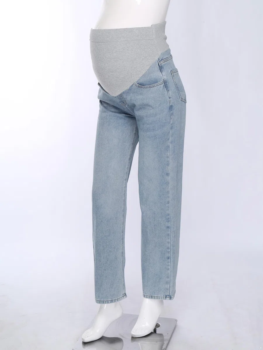 Freebily Jeans Premaman per Donne Incinte Pantaloni Premaman Lunghi con Tasche Pantalone da Lavoro Casual Maternity Jeans maternità Leggings per Gravidanza