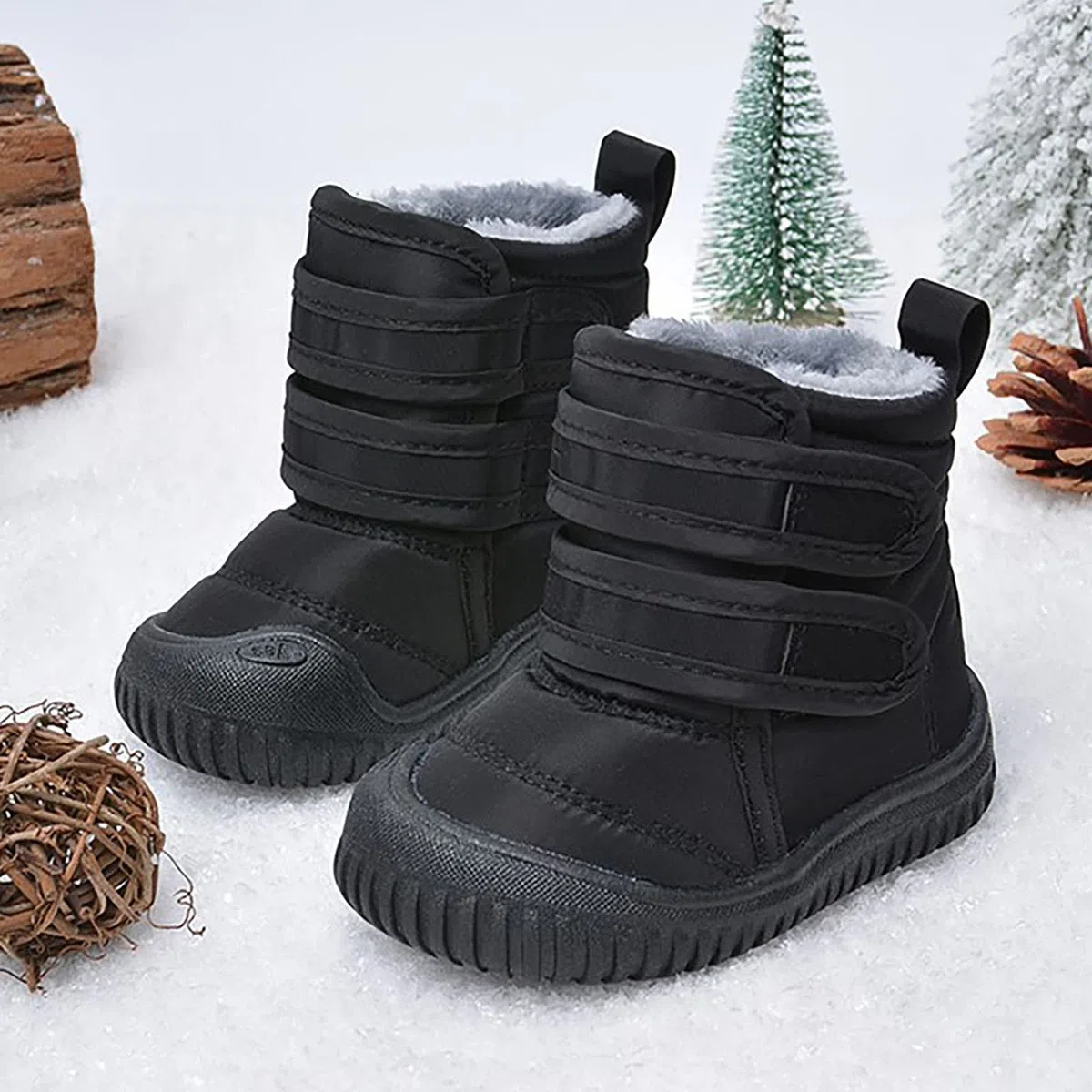 Stivali da neve impermeabili in tessuto con chiusura a gancio e anello per ragazze e bambini avventure invernali