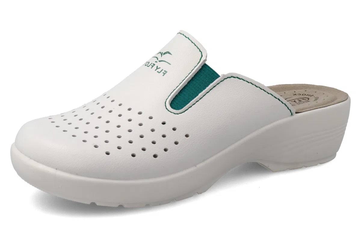 Fly Flot | Professional Certified, Zoccoli Sanitari Donna con Elastico Regolabile, Ciabatte con Tomaia e Sottopiede in Evopell,