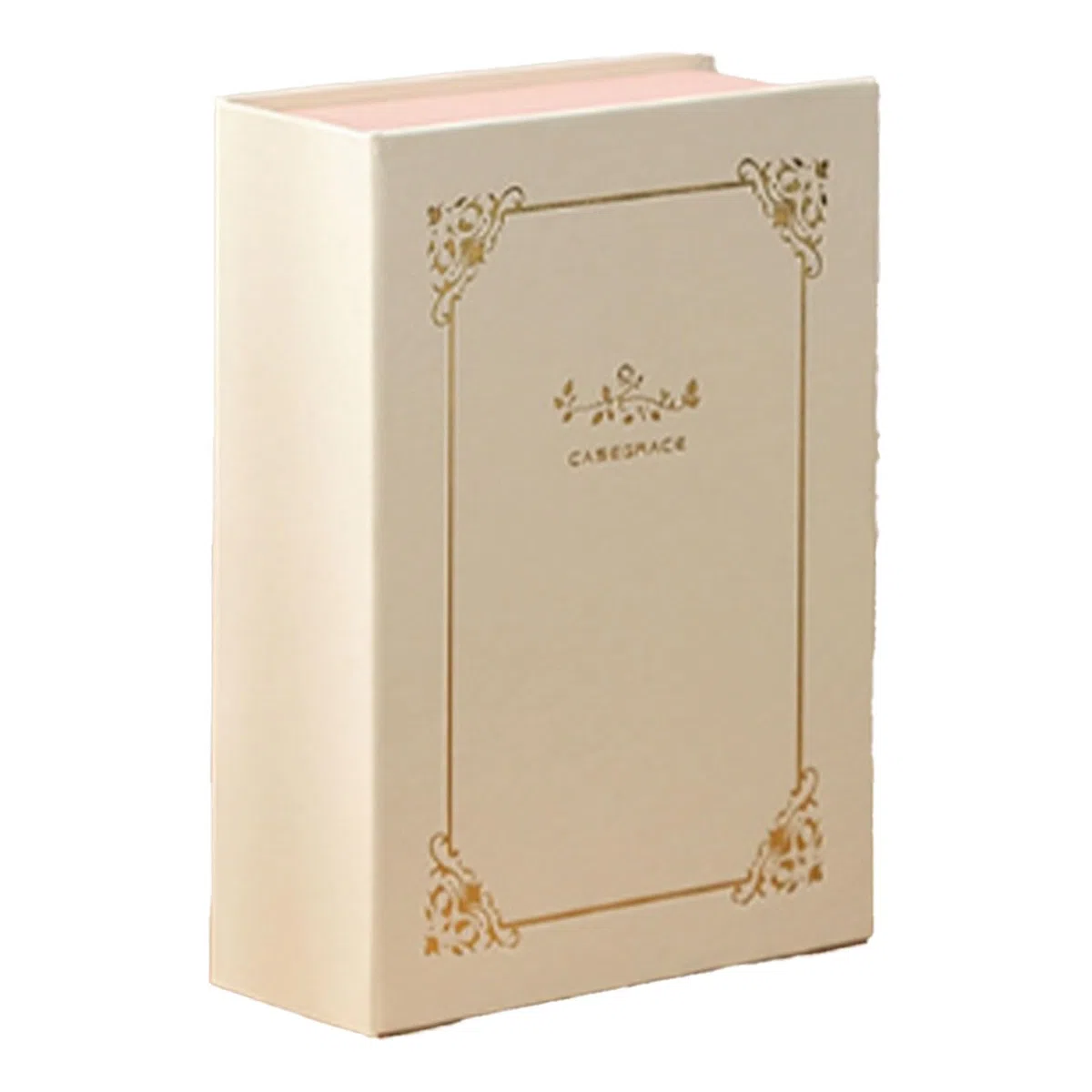 HERCHR Portagioie a forma di libro con chiusura magnetica, custodia in similpelle PU a doppia faccia, dimensioni 5,91×2,64×8,35 pollici per anelli, collane, orecchini e bracciali. (White)