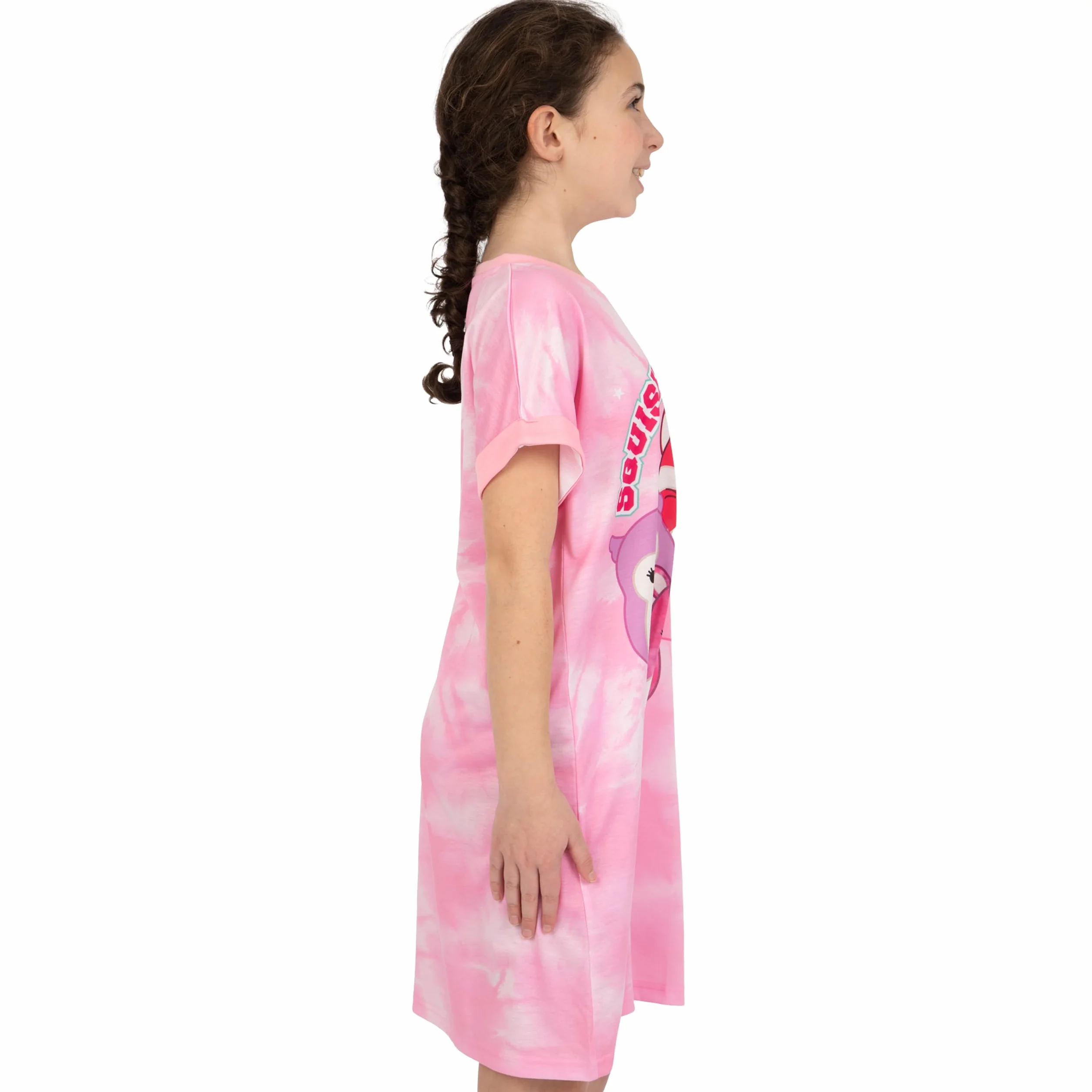 Squishmallows Camicia da Notte, Camicia da Notte Bambina, Pigiama Bambina Tye-Dye