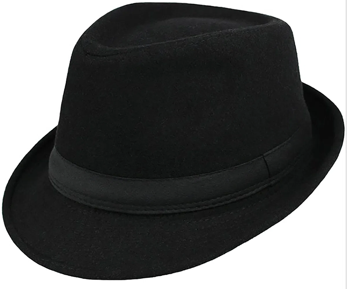 INOGIH Cappello Fedora in Feltro Classico Cappello a Tesa Corta Jazz Trilby Panama per Uomo Donna