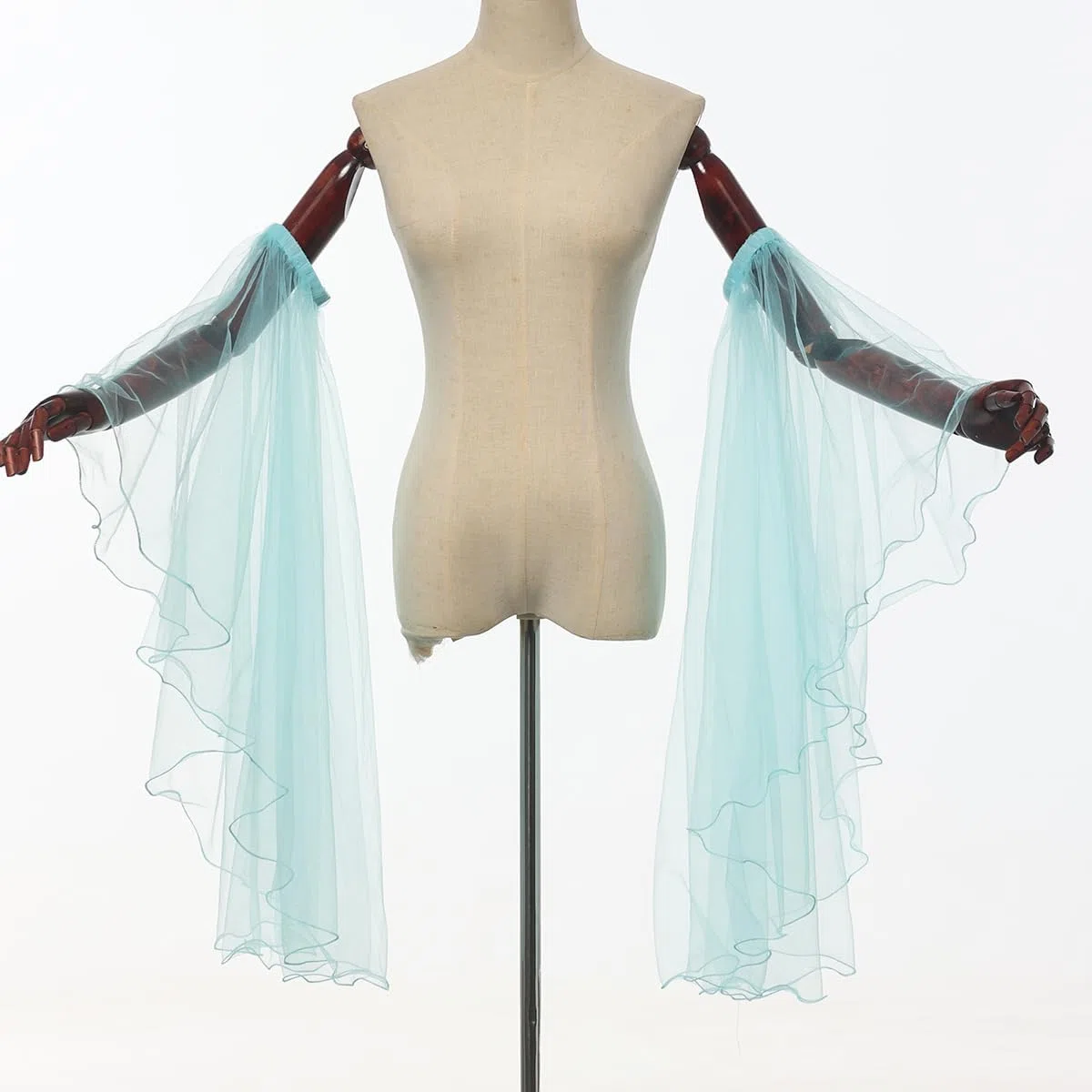 Guanti lunghi in tulle vittoriano staccabili, accessori per abiti da sposa gotici per costumi di Halloween