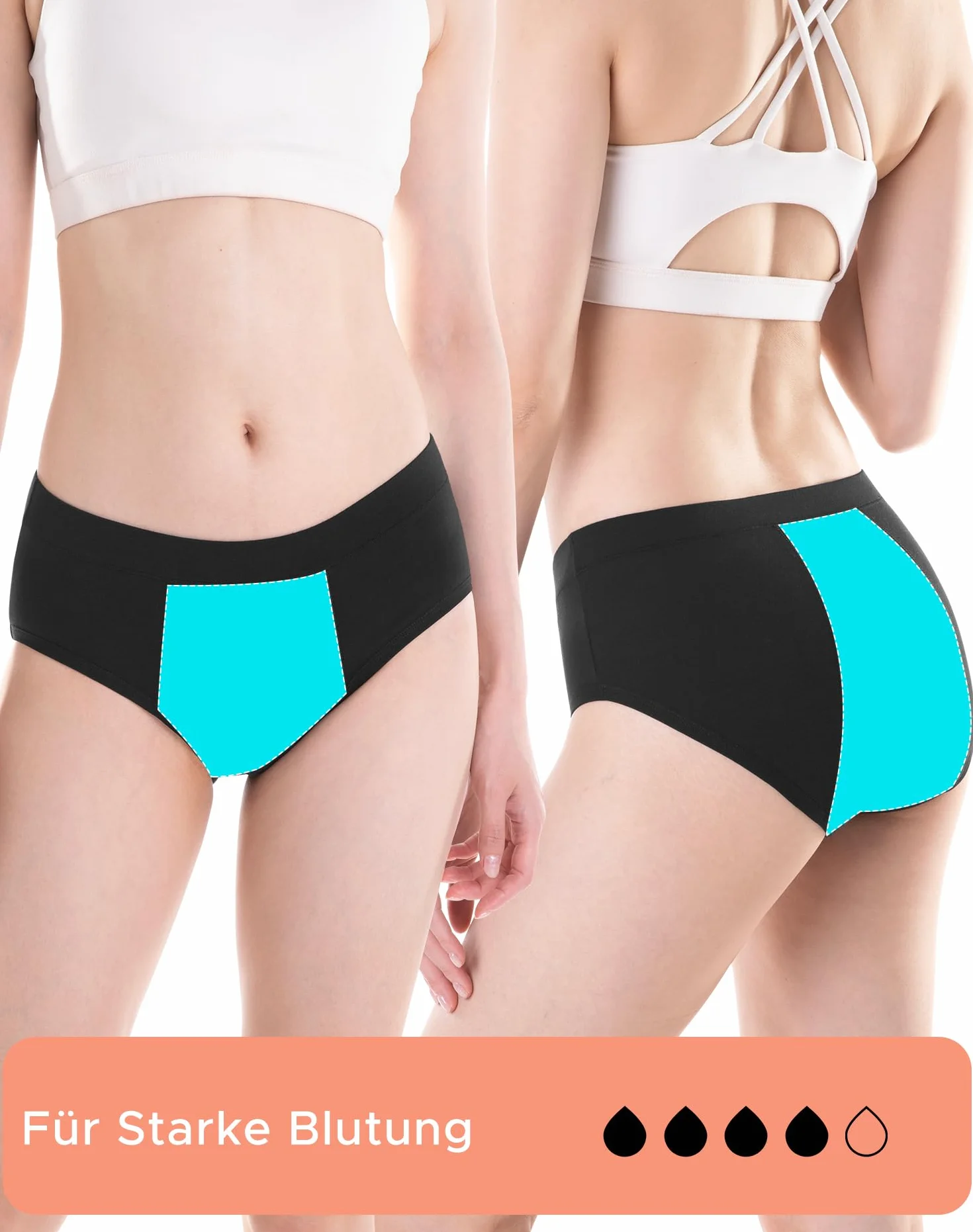 INNERSY Mutande Mestruali Ragazza Flusso Abbondante Slip Ciclo Mestruale Cotone 10-18 Anni Pacco da 3