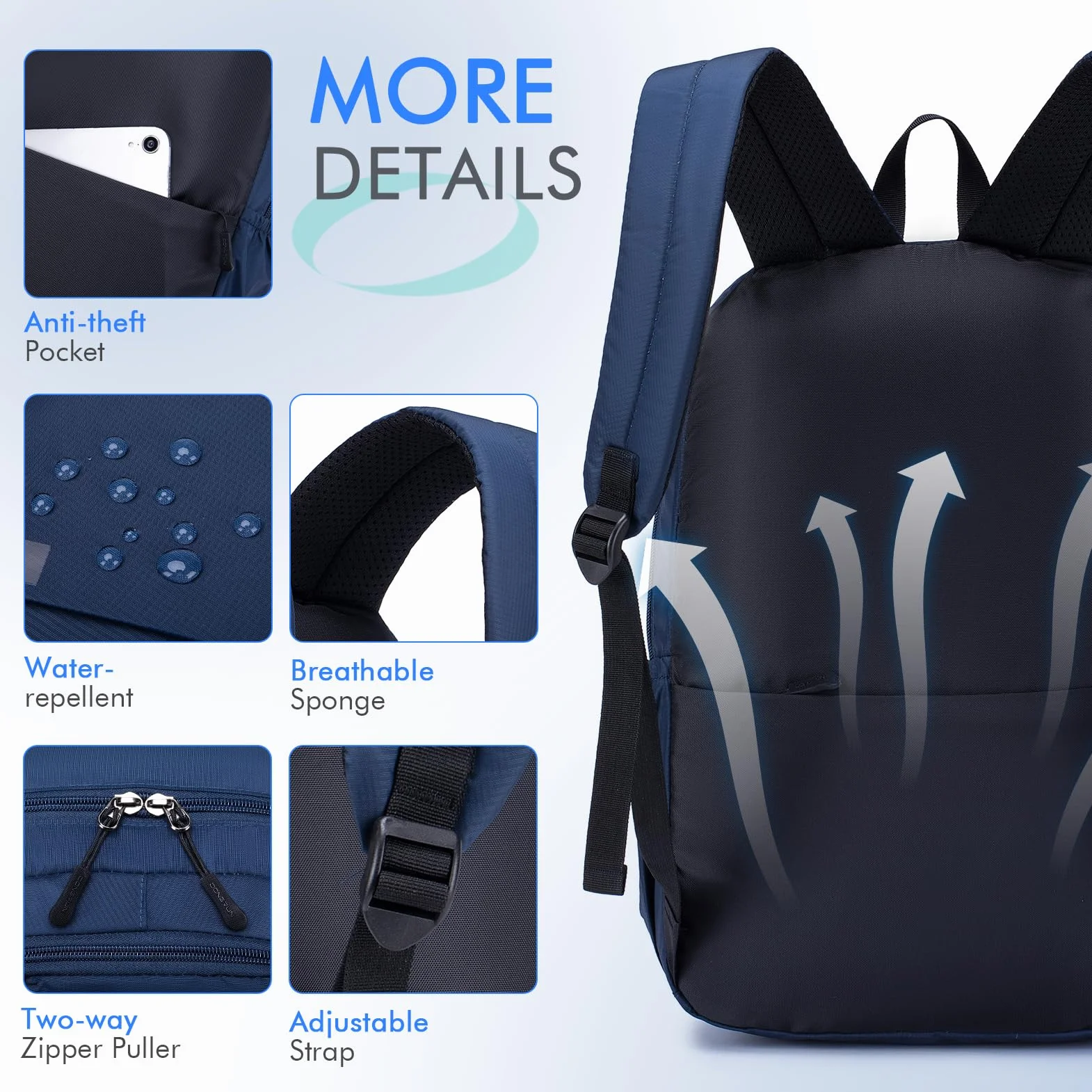 BAGZY Zaino 40x30x15 ITA Airways Bagaglio a Mano 40x15x30 British Airways Antifurto Zainetto da Viaggio Aereo Piccolo Borsa Da Cabina Impermeabile Zaini Classico per College Scuola Donna Uomo Nero