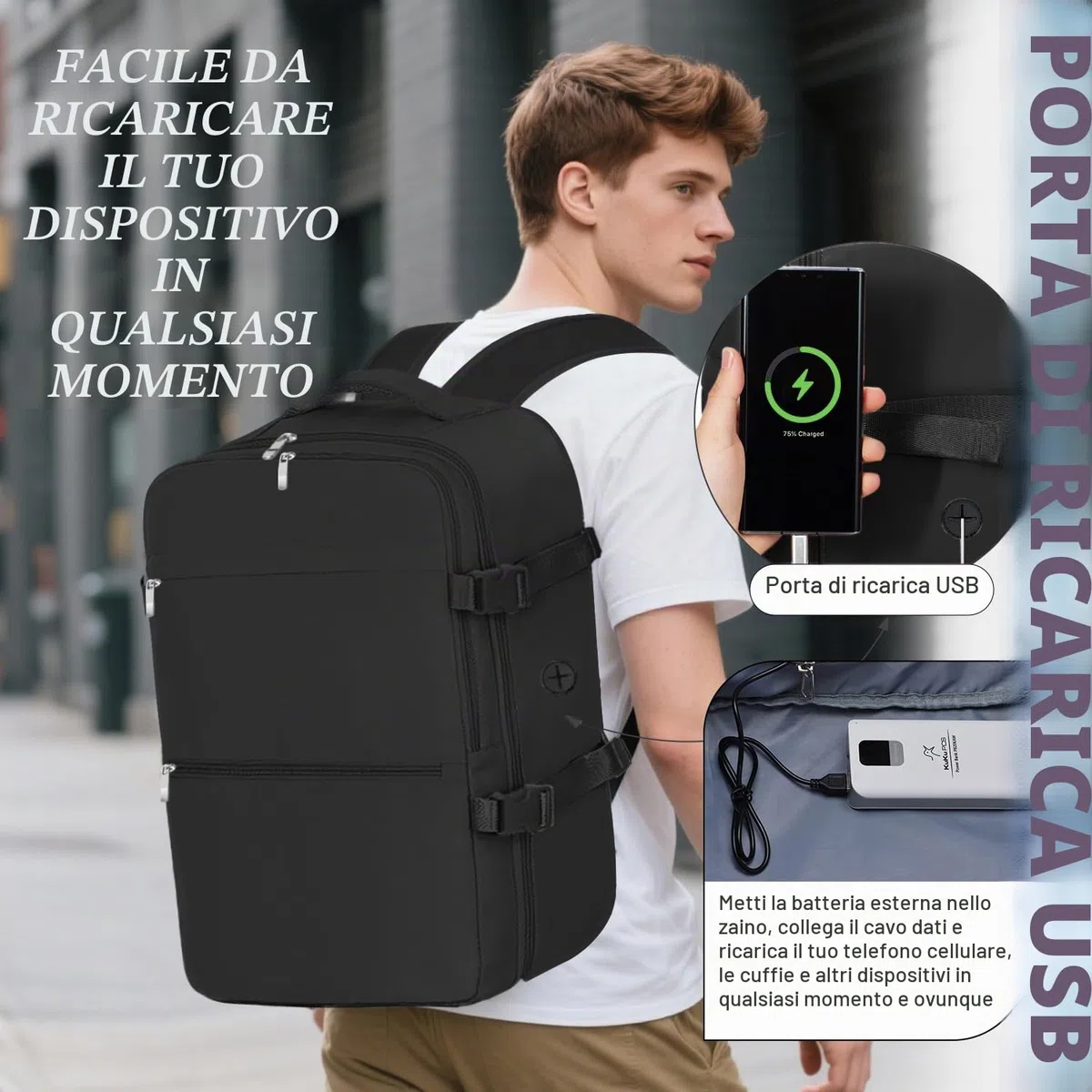 xlodea Zaino Ryanair 40x30x20 Bagaglio a Mano Zaino da Viaggio Aereo Borse da Cabina 40x30x20 per Voli Zaino Donna Uomo con Custodia per trolley
