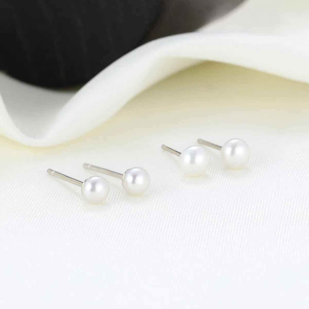 Orecchini con perle d'acqua dolce, piccoli mini 3 mm, 4 mm, 5 mm, vere perle d'acqua dolce coltivate in argento sterling 925, placcati in oro, per ragazze