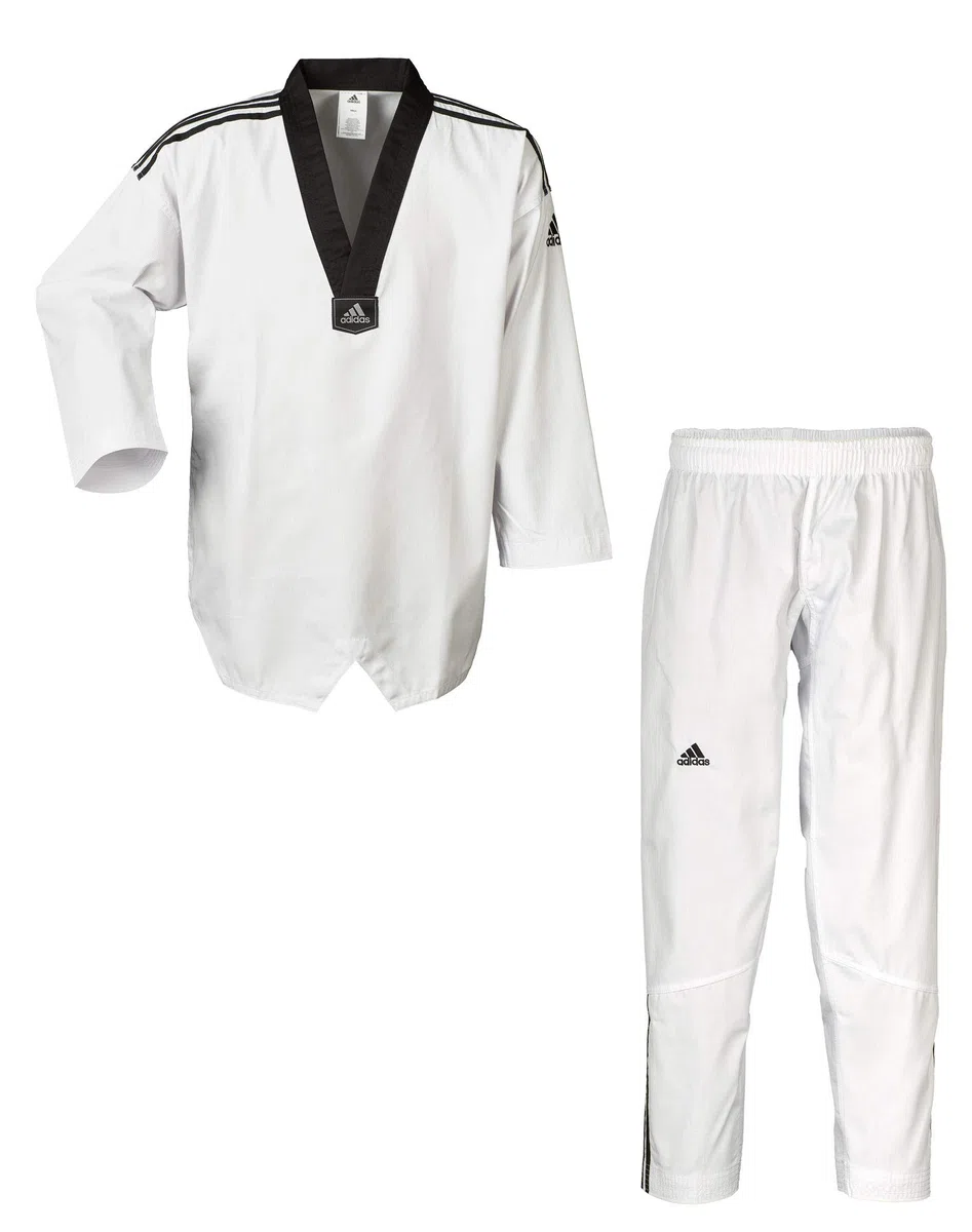 ADIDAS Senior Club Dobok, Bianco/Nero, 180 cm