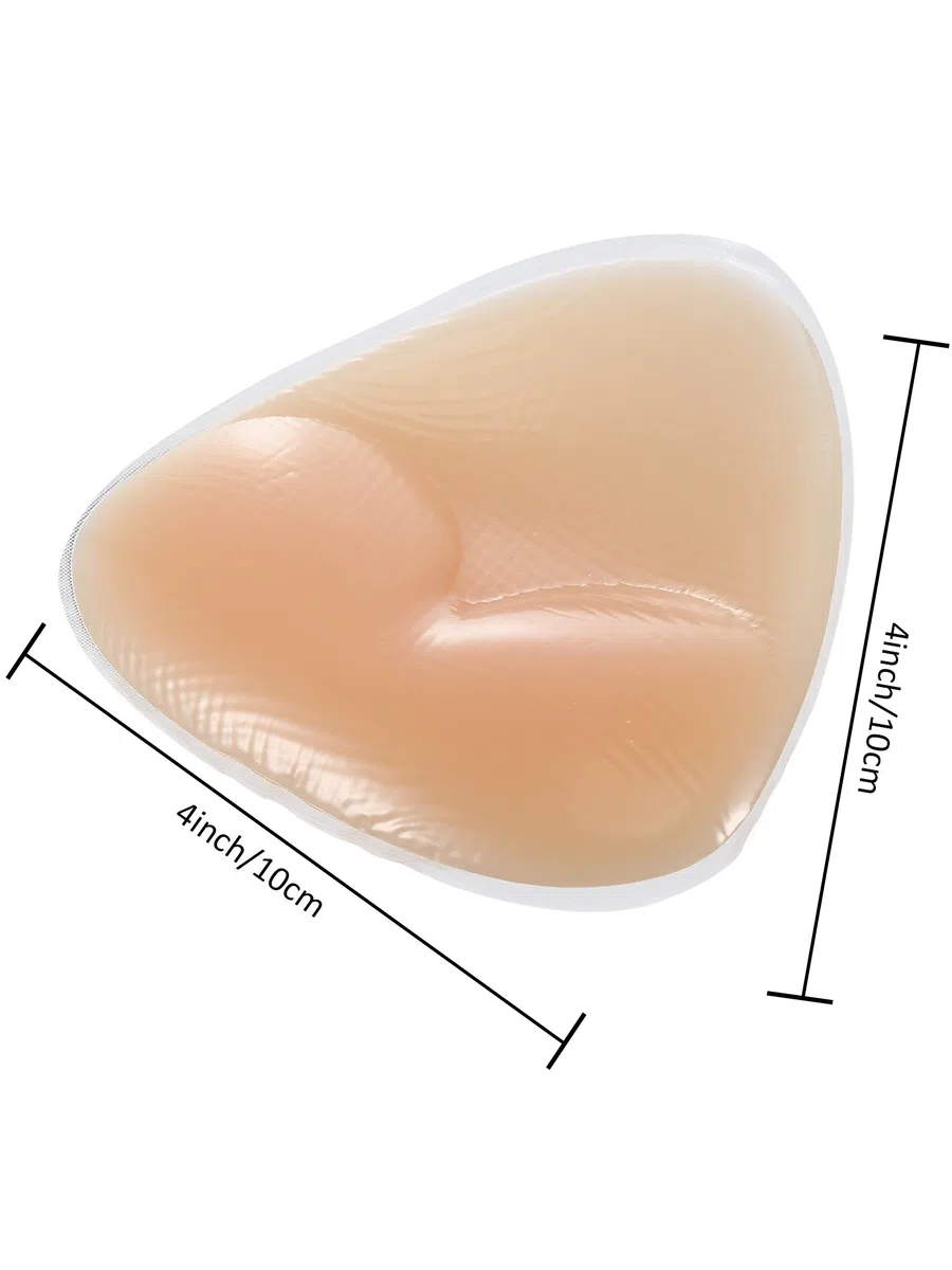 Hestya 2 Paia Bikini Imbottitura di Gel Silicone Inserti di Reggiseno Impermeabile Reggiseno Push UP Rinforzatore del Seno per Cup da A a D, Forma Triangolo (Nudo e Trasparente)