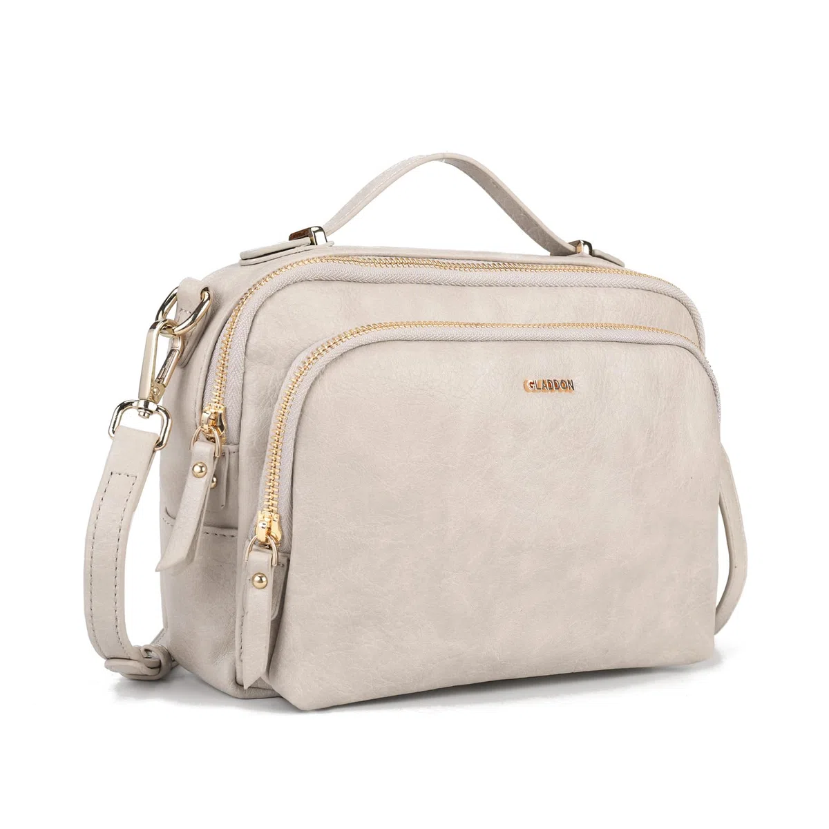 Gladdon Piccola Borsa a Tracolla Donna, Crossbody Bag con 3 Scomparti Capienti, Borsa Mano PU Pelle Sintetica, Borsetta Moda Borse Spalla con Tracolla Regolabile e Rimovibile…Nude