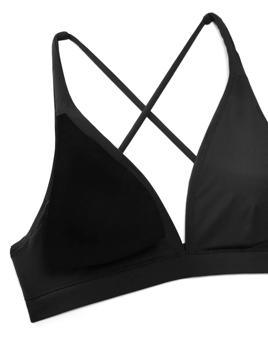CRZ YOGA Donna Top Bikini con Scollo a V Criss Cross Back Top da Bagno Top da Costume Imbottiti