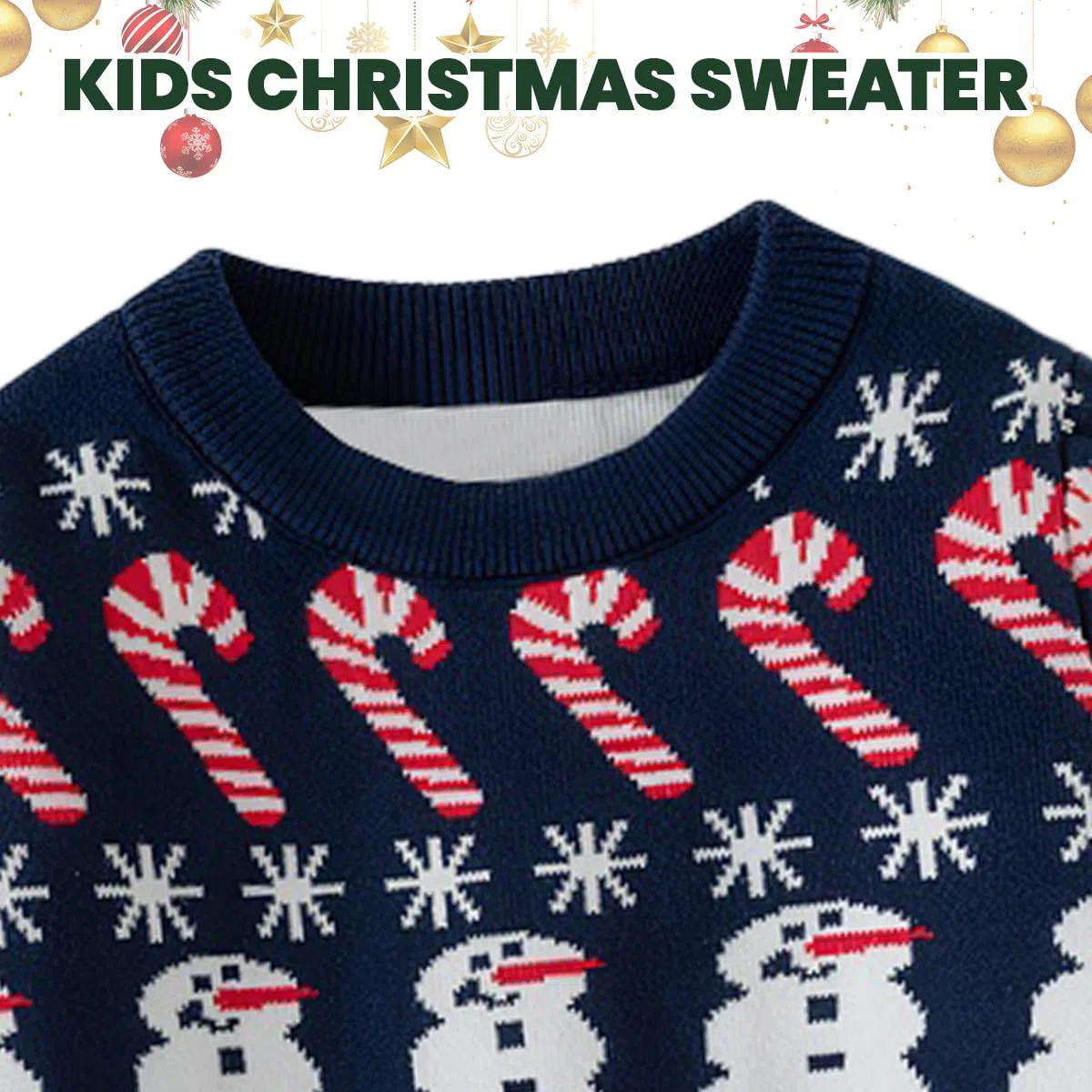 JiAmy Bambino Natale Maglione Felpa a Maglia Inverno Cotone Pullover Manica Lunga Cervo 1-6 Anni