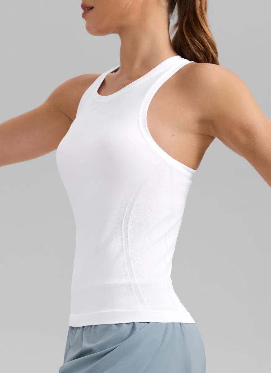 CRZ YOGA Canotte da Donna Senza Cuciture Camicie a Collo Alto da Allenamento con Retro Scollato