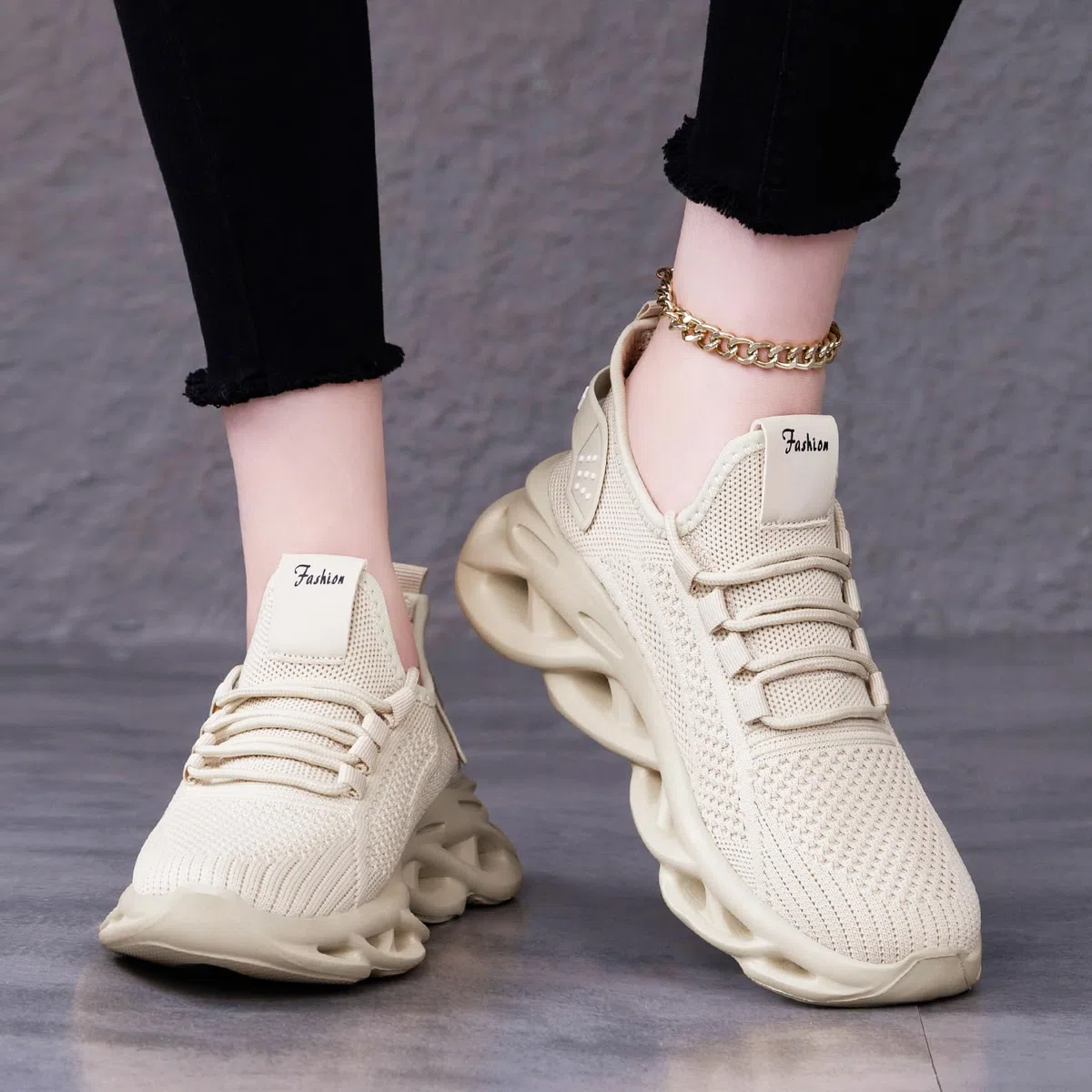 Scarpe Ginnastica Donna Sneakers con Platform in Maglia Traspiranti Leggere Suola Alta Running Scarpe Sportive per Fitness Trekking Antiscivolo Sportive 36-41