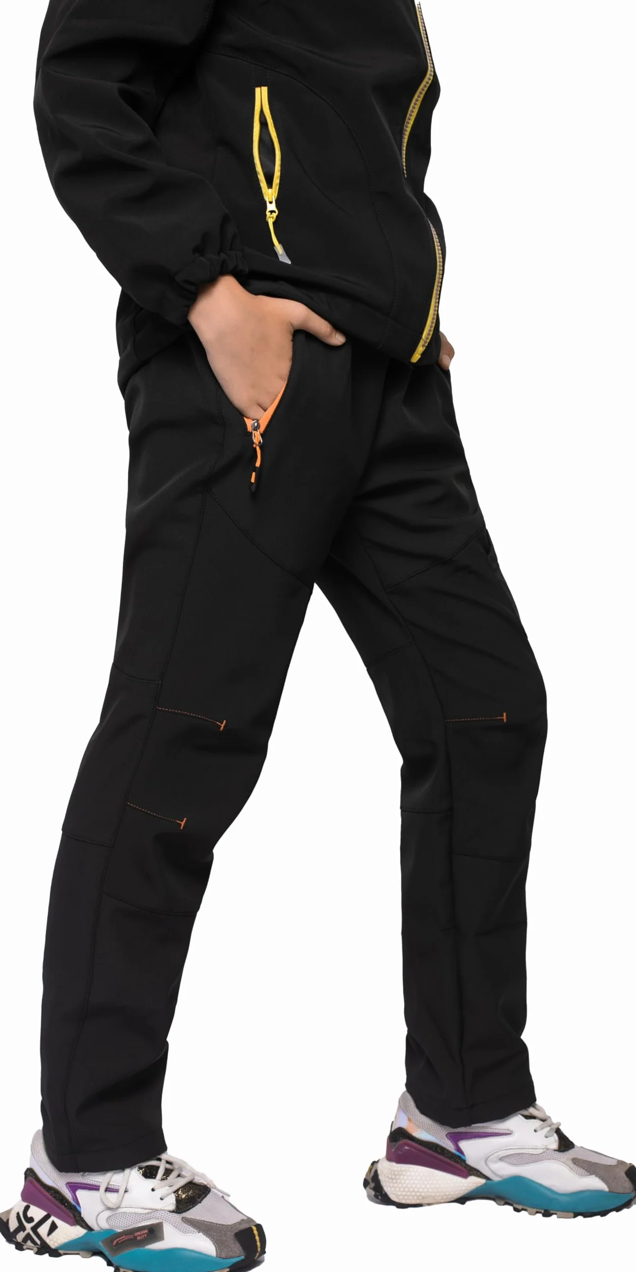 Pantaloni Trekking Sci Neve Bambino Impermeabili Pantaloni Softshell Invernali Caldo Pile Pioggia Escursionismo Ragazze Ragazzo