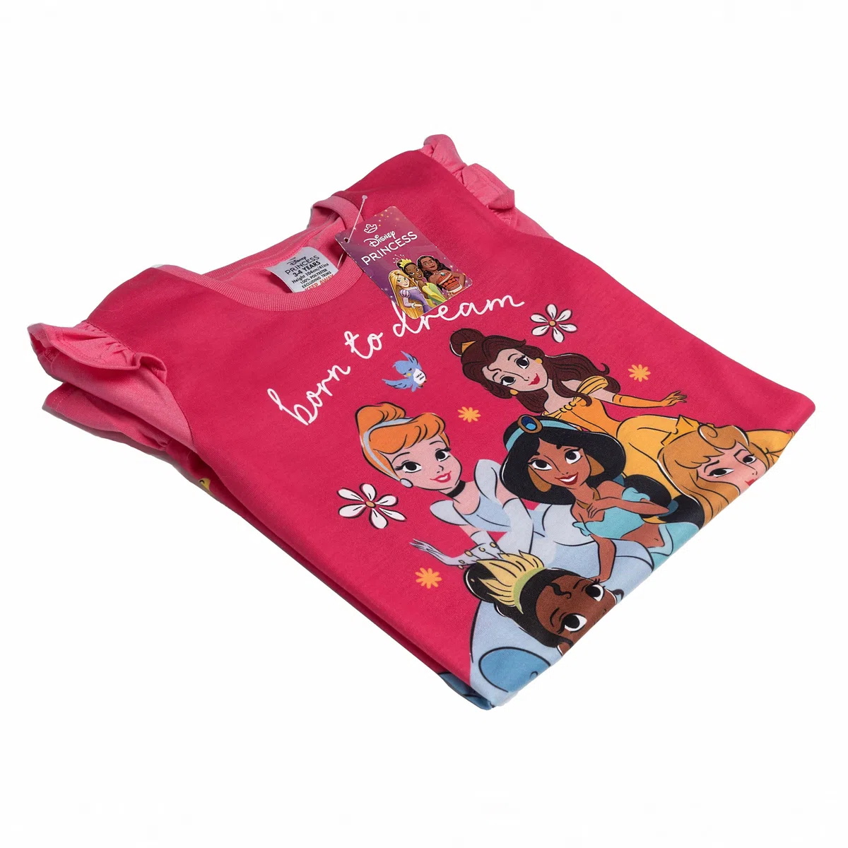 Disney Camicia da notte da bambina, con volant, Cenerentola, Belle Tiana, Jasmine Aurora, pigiama da notte