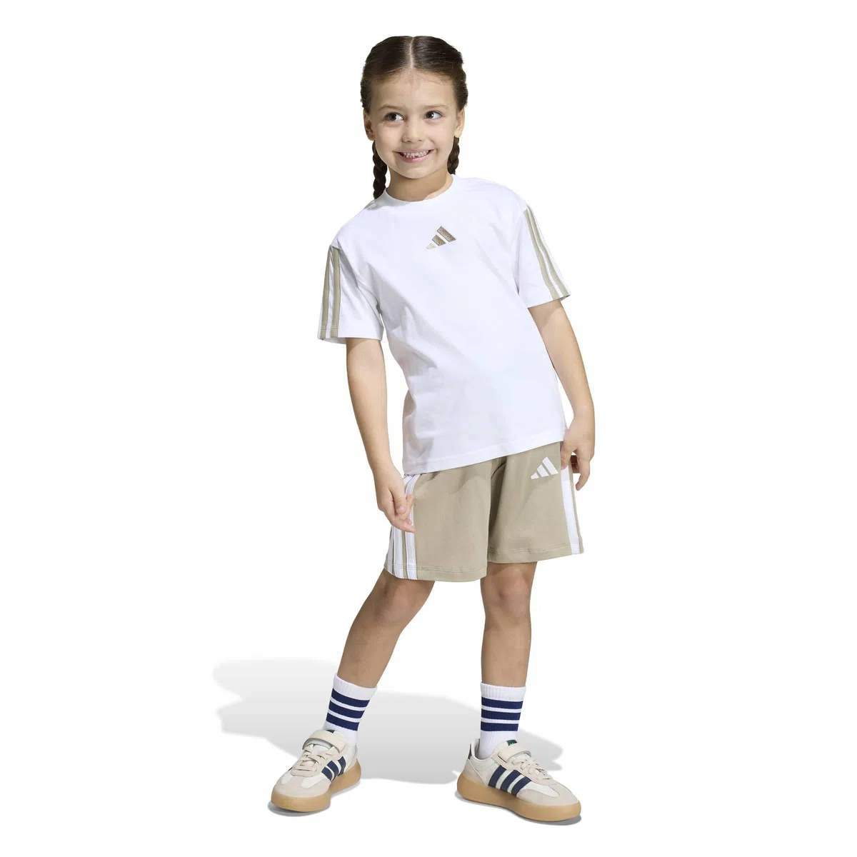 adidas Essentials Small Logo Stripes T-shirt Set JOGGER Unisex - Bambini e ragazzi