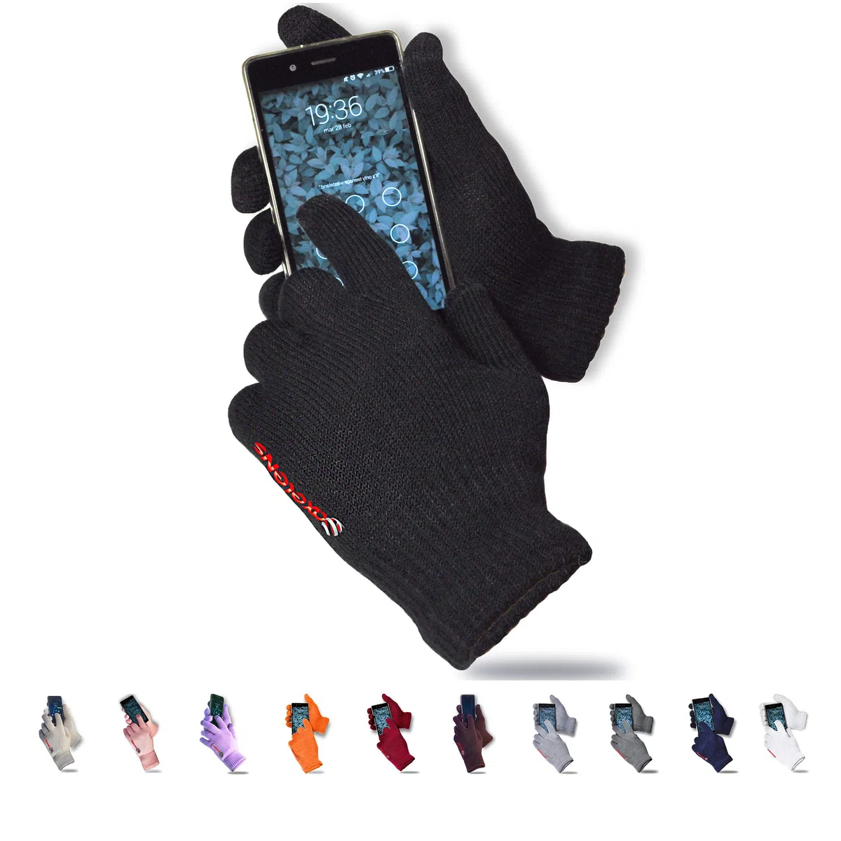 Guanti Invernali Touchscreen Donna e Uomo – Lavorati a Maglia con Interno Felpato in Pile – Tattili Capacitive per Smartphone e Tablet – Taglia Unica