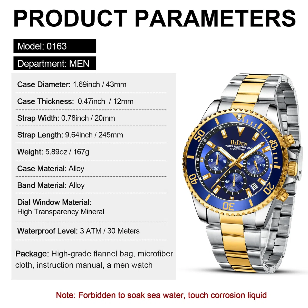HANPOSH Orologio Uomo Orologio Militare Acciaio Cronografo Impermeabile Luminosi Design Orologi Quadrante Grande da Polso Elegante Sportivo Analogici Data