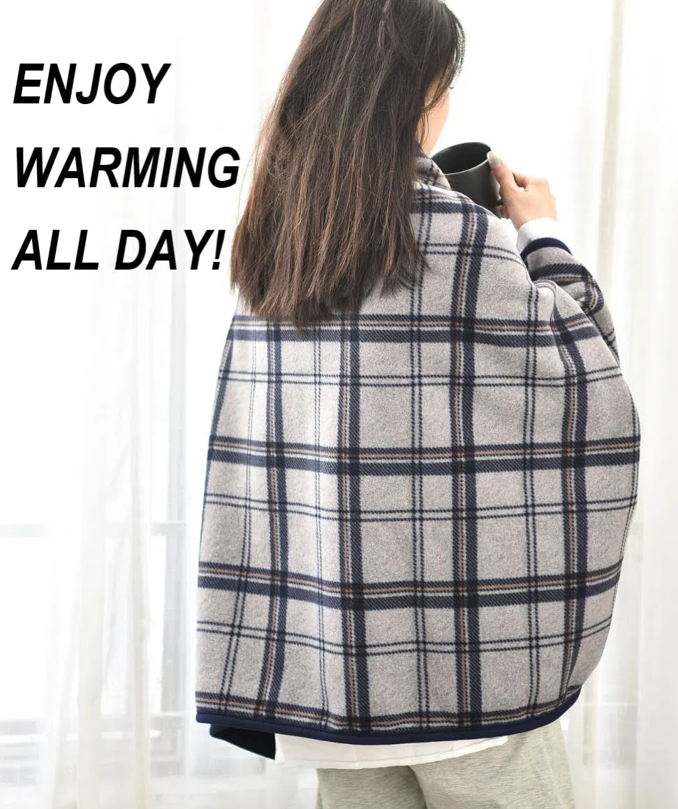JEMPET Coperta indossabile in pile con bottoni - Comodo poncho, coperta in flanella, scialle, mantella senza maniche in peluche per uomo e donna140cm*100cm