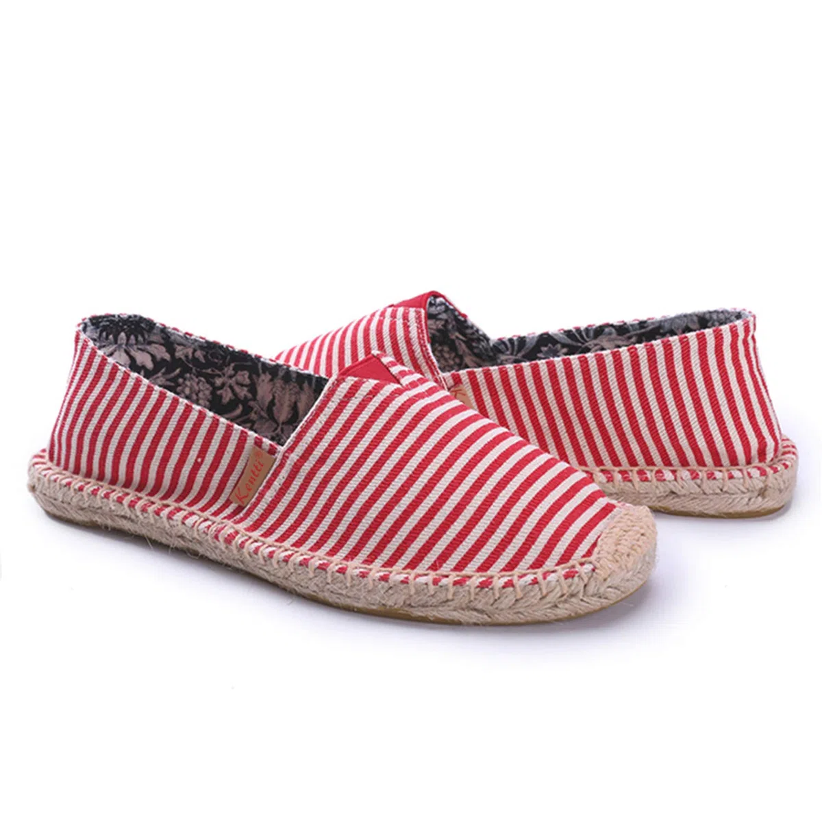 Donna Striscia Multicolore Piatto Espadrillas