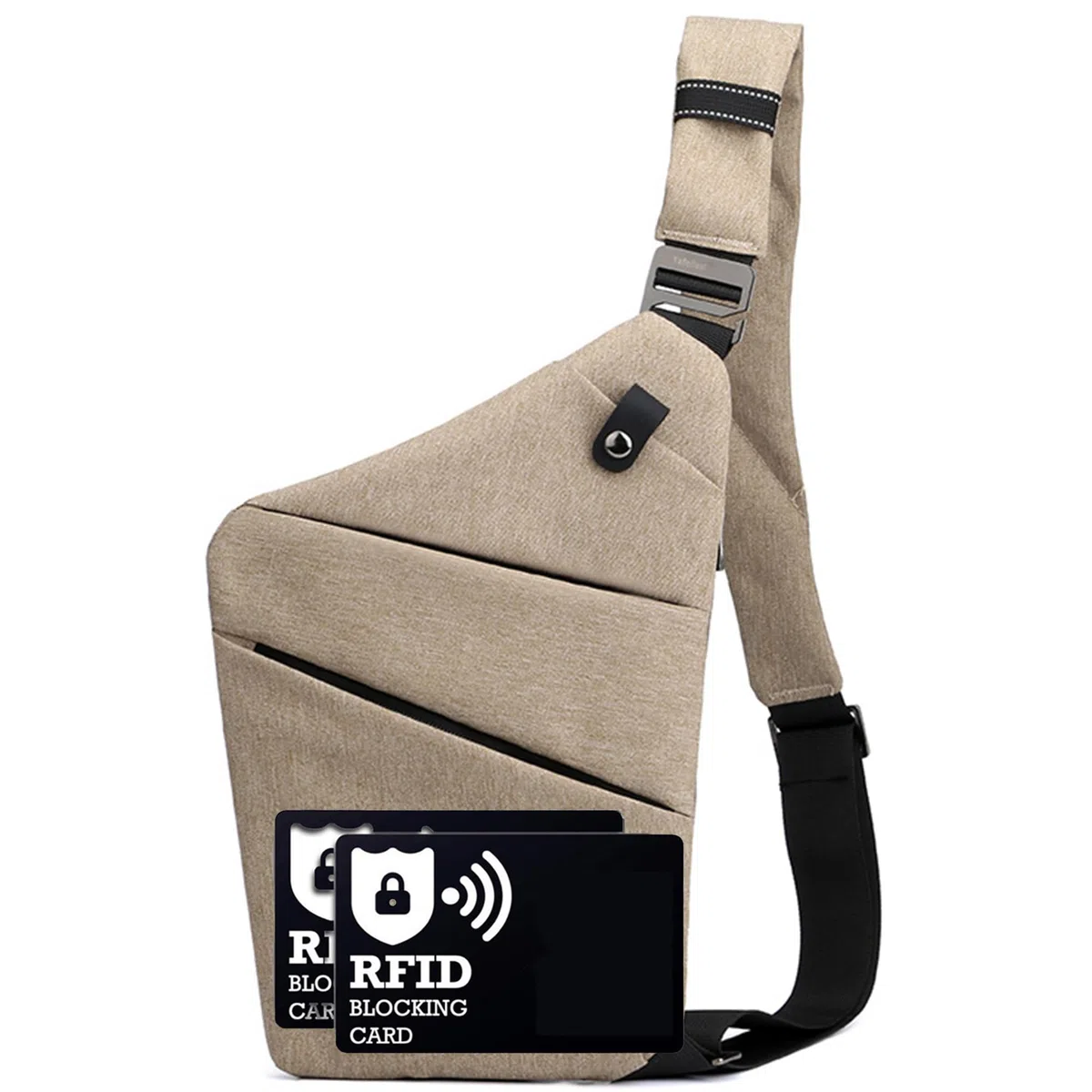 Marsupio Antifurto Multifunzione, Borsa a Tracolla con Tasche Multiple, Marsupio Donna Resistente all'Acqua, Borsello Uomo Tracolla Sicuro per Viaggi